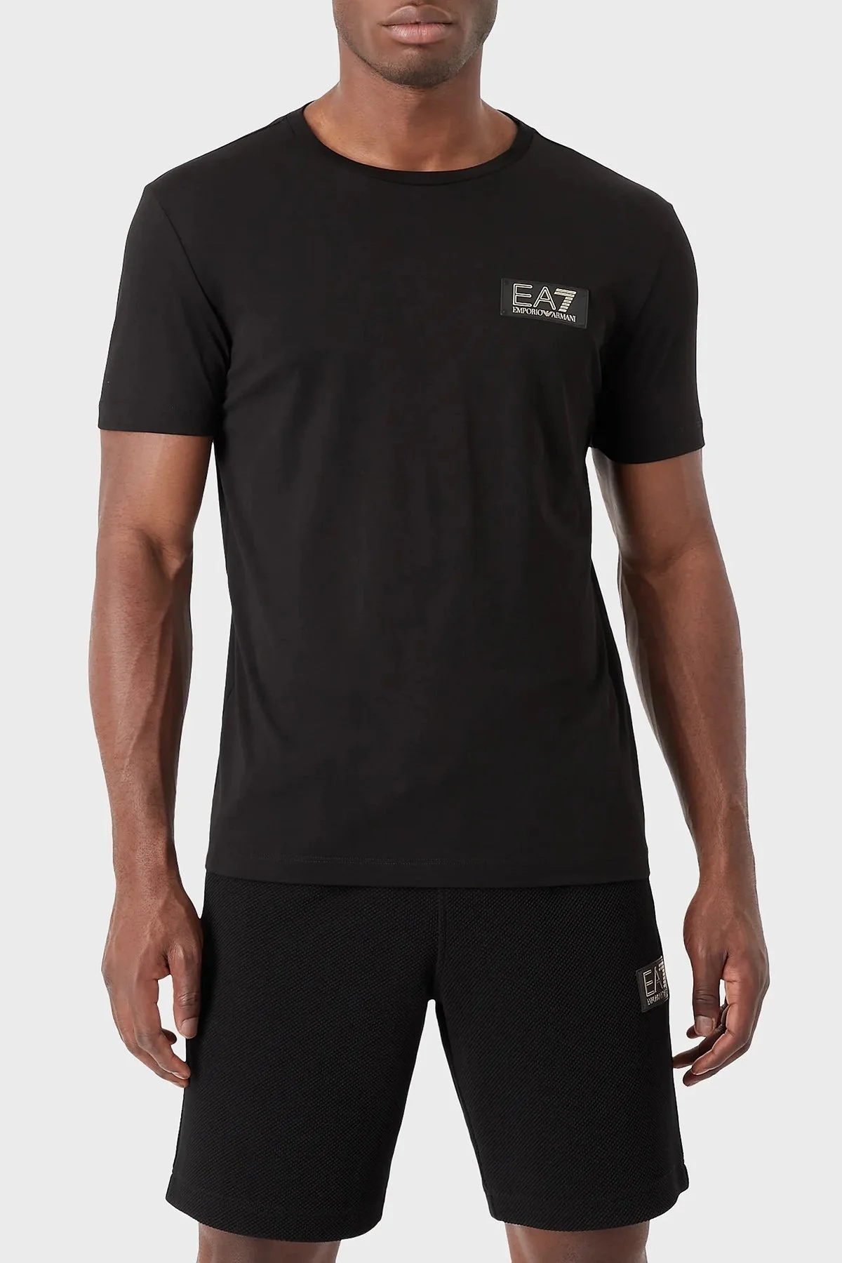 EA7 Pamuklu Regular Fit Bisiklet Yaka Erkek T Shirt 3RPT19 PJM9Z 1200 SİYAH - 1