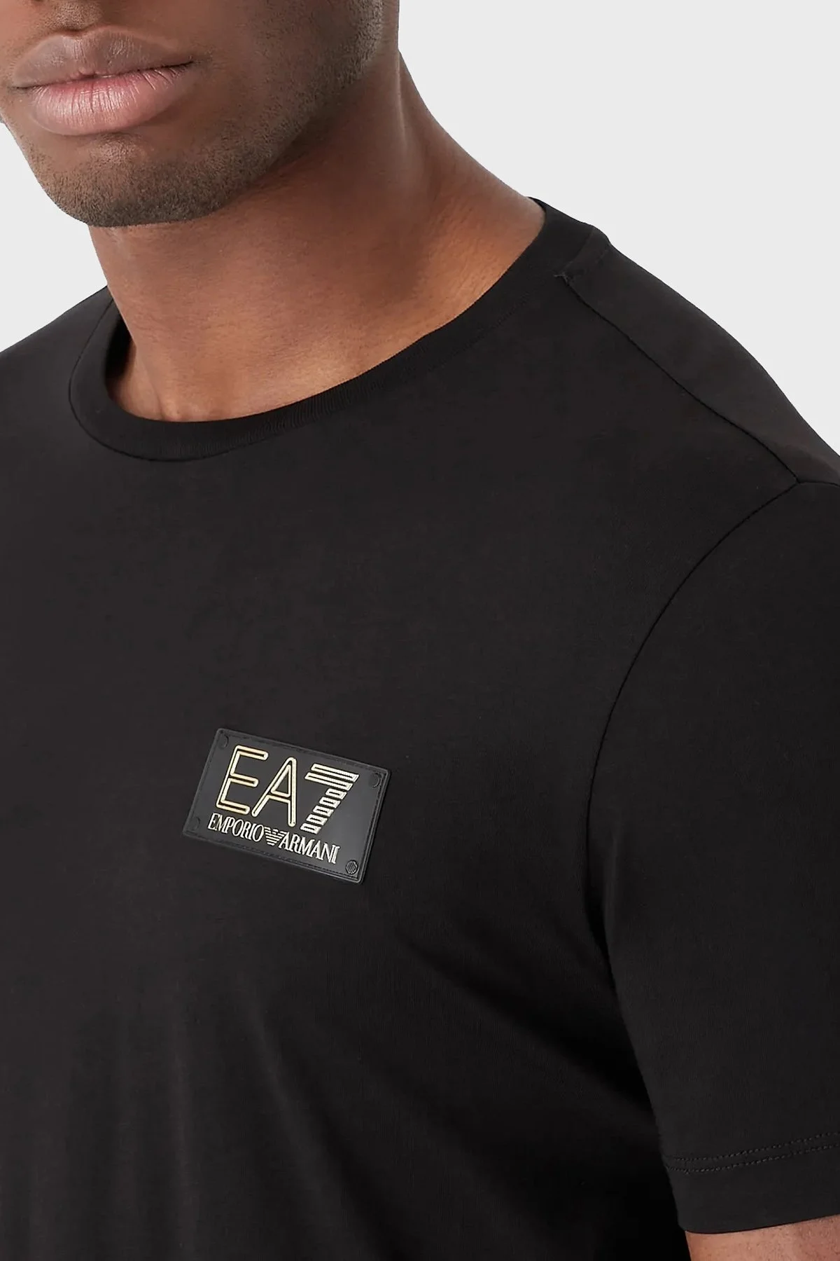 EA7 Pamuklu Regular Fit Bisiklet Yaka Erkek T Shirt 3RPT19 PJM9Z 1200 SİYAH - 2