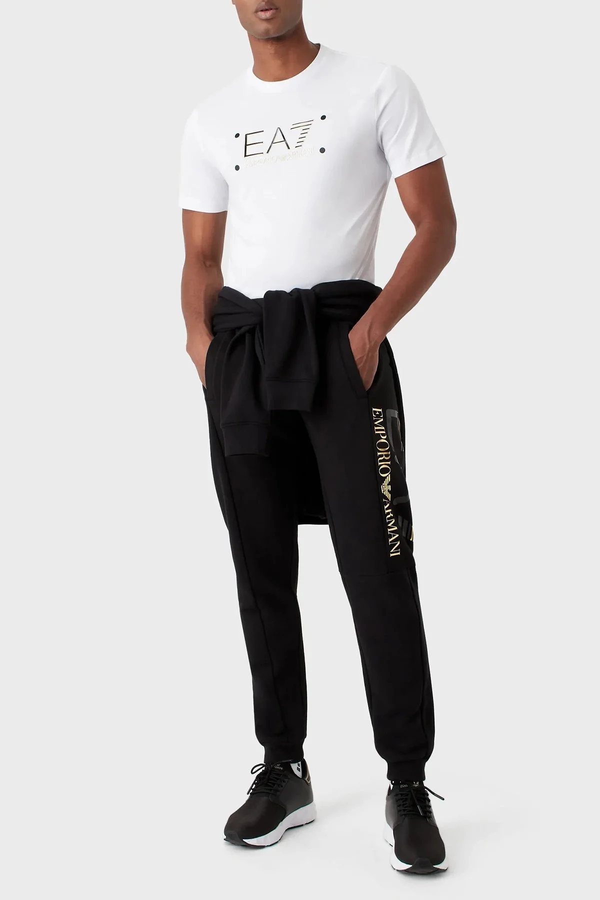 EA7 Pamuklu Regular Fit Bisiklet Yaka Erkek T Shirt 3RPT20 PJM9Z 1100 BEYAZ - 2