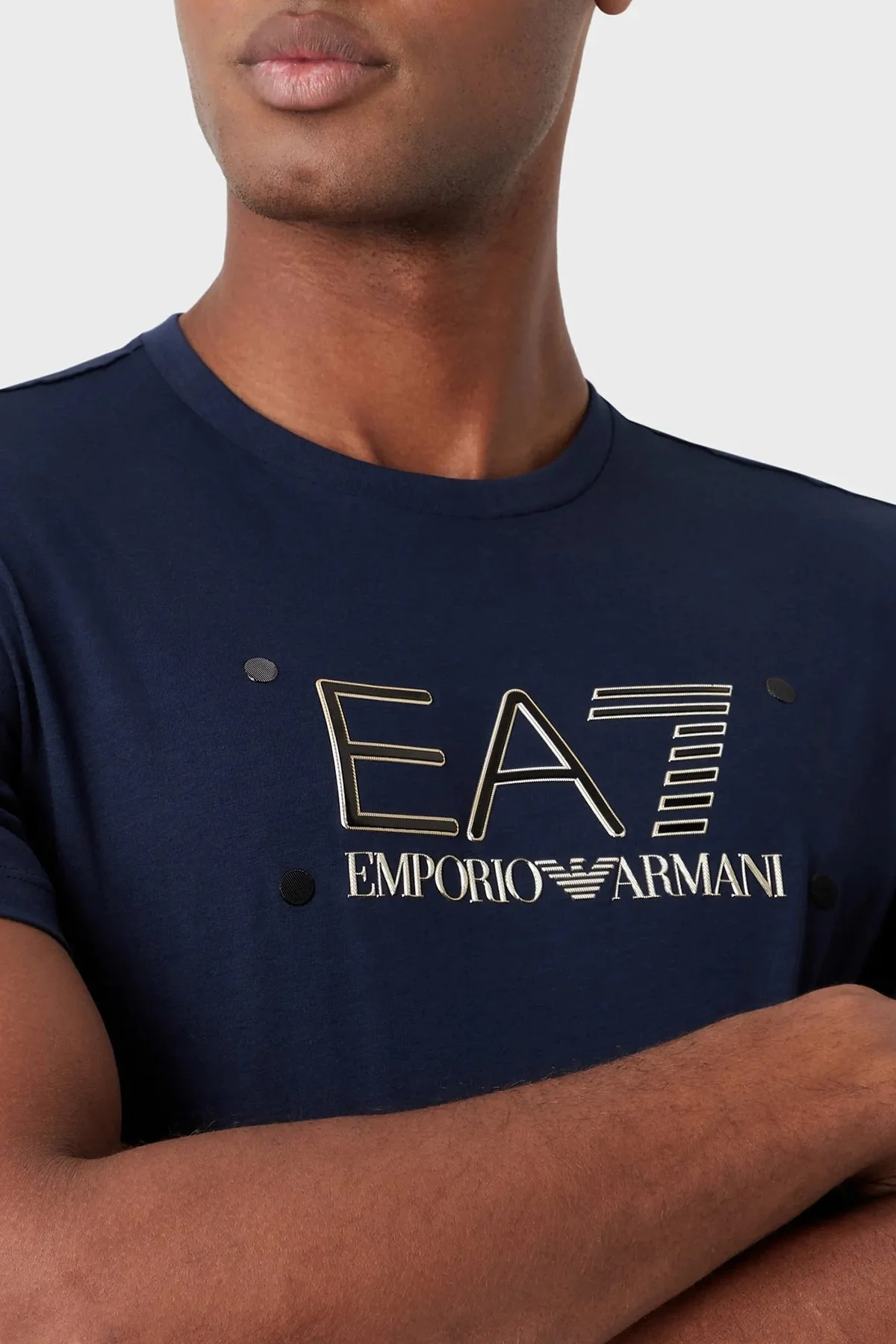 EA7 Pamuklu Regular Fit Bisiklet Yaka Erkek T Shirt 3RPT20 PJM9Z 1554 LACİVERT - 2