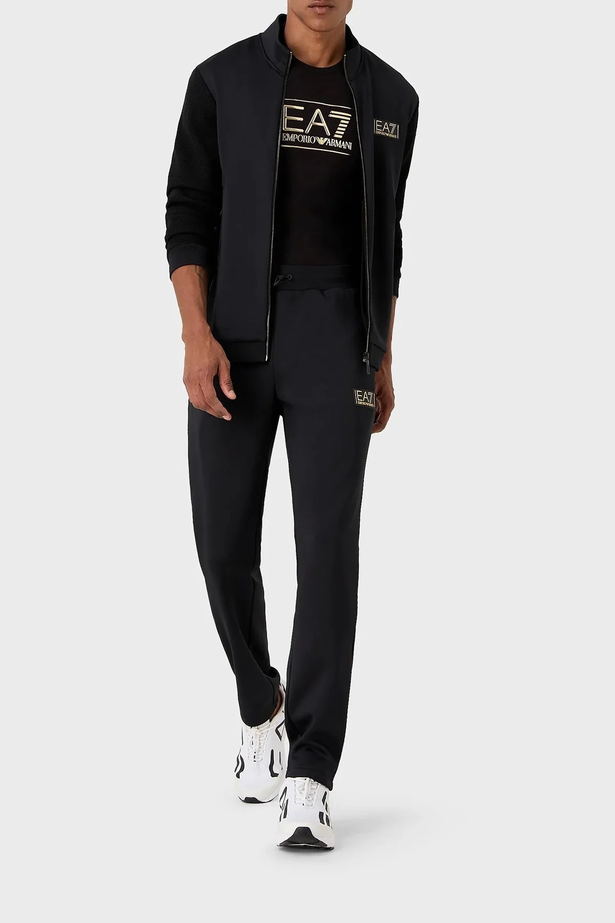 EA7 Pamuklu Regular Fit Bisiklet Yaka Erkek T Shirt 6RPT19 PJM9Z 1200 SİYAH - 2