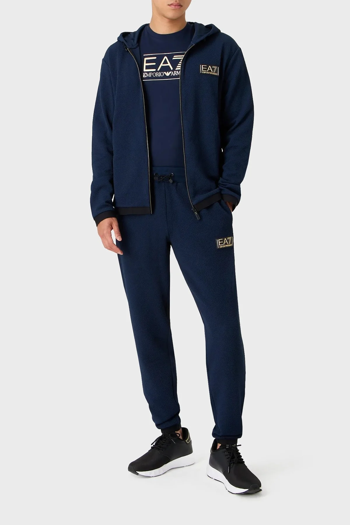 EA7 Pamuklu Regular Fit Bisiklet Yaka Erkek T Shirt 6RPT19 PJM9Z 1554 LACİVERT - 2