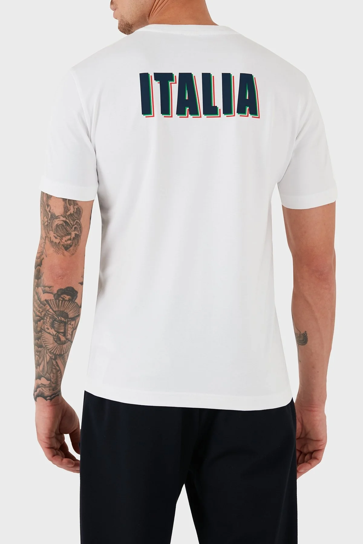 Ea7 Pamuklu Regular Fit Bisiklet Yaka Logolu Erkek T Shirt 6GPT98 PCA2Z 1100 BEYAZ - 2