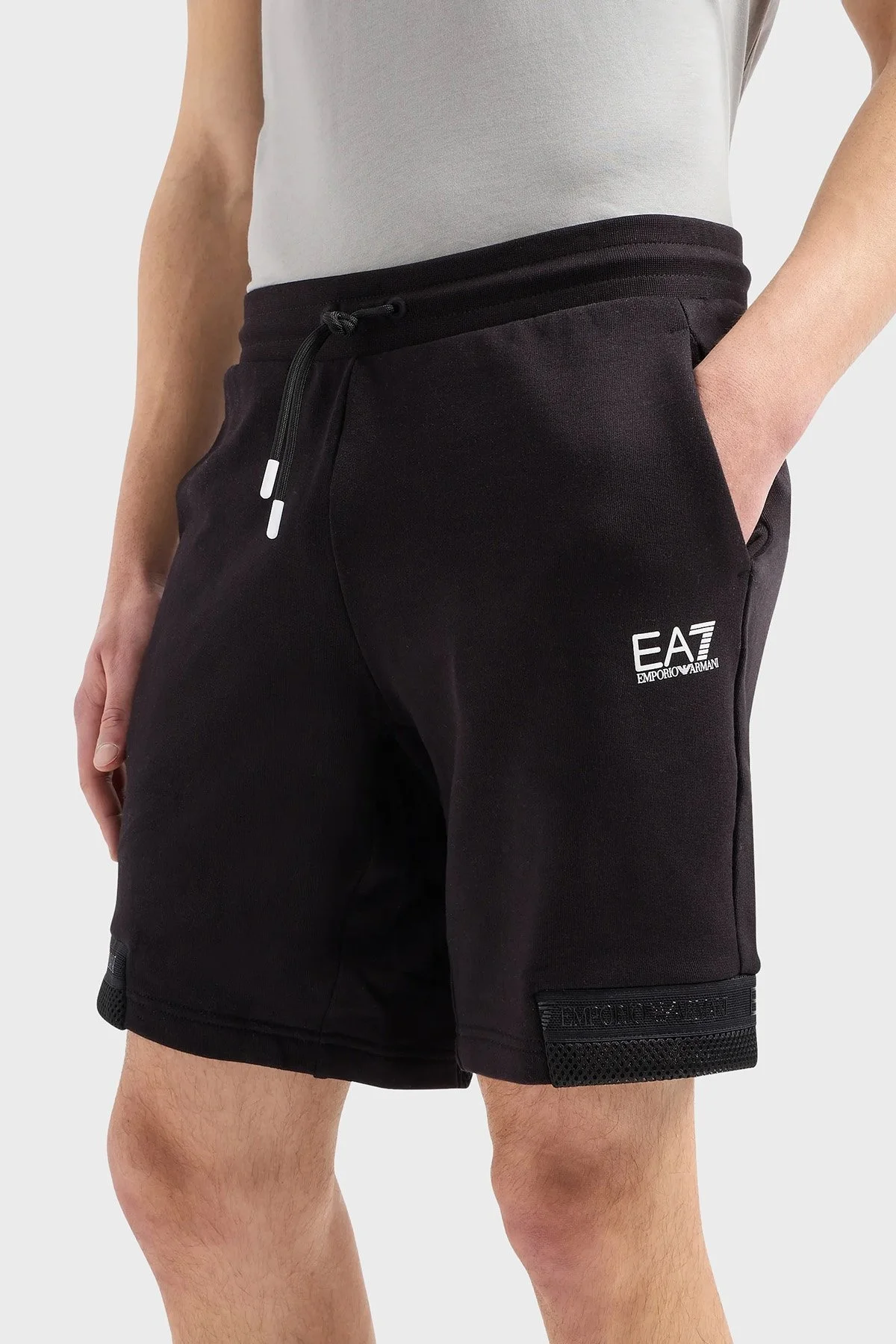 EA7 Pamuklu Regular Fit Cepli Erkek Short 3DPS73 PJEQZ 0200 SİYAH - 4