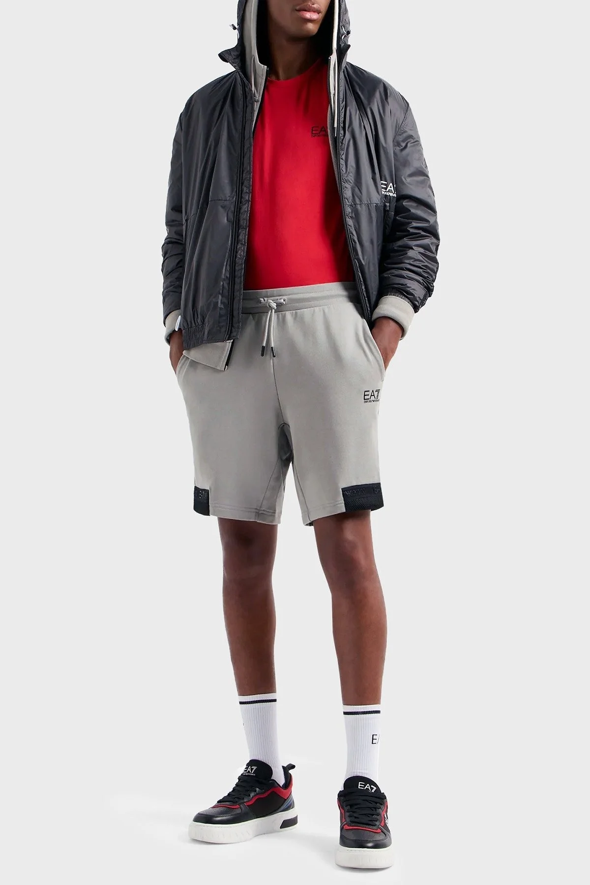 EA7 Pamuklu Regular Fit Cepli Erkek Short 3DPS73 PJEQZ 0923 GRİ - 3