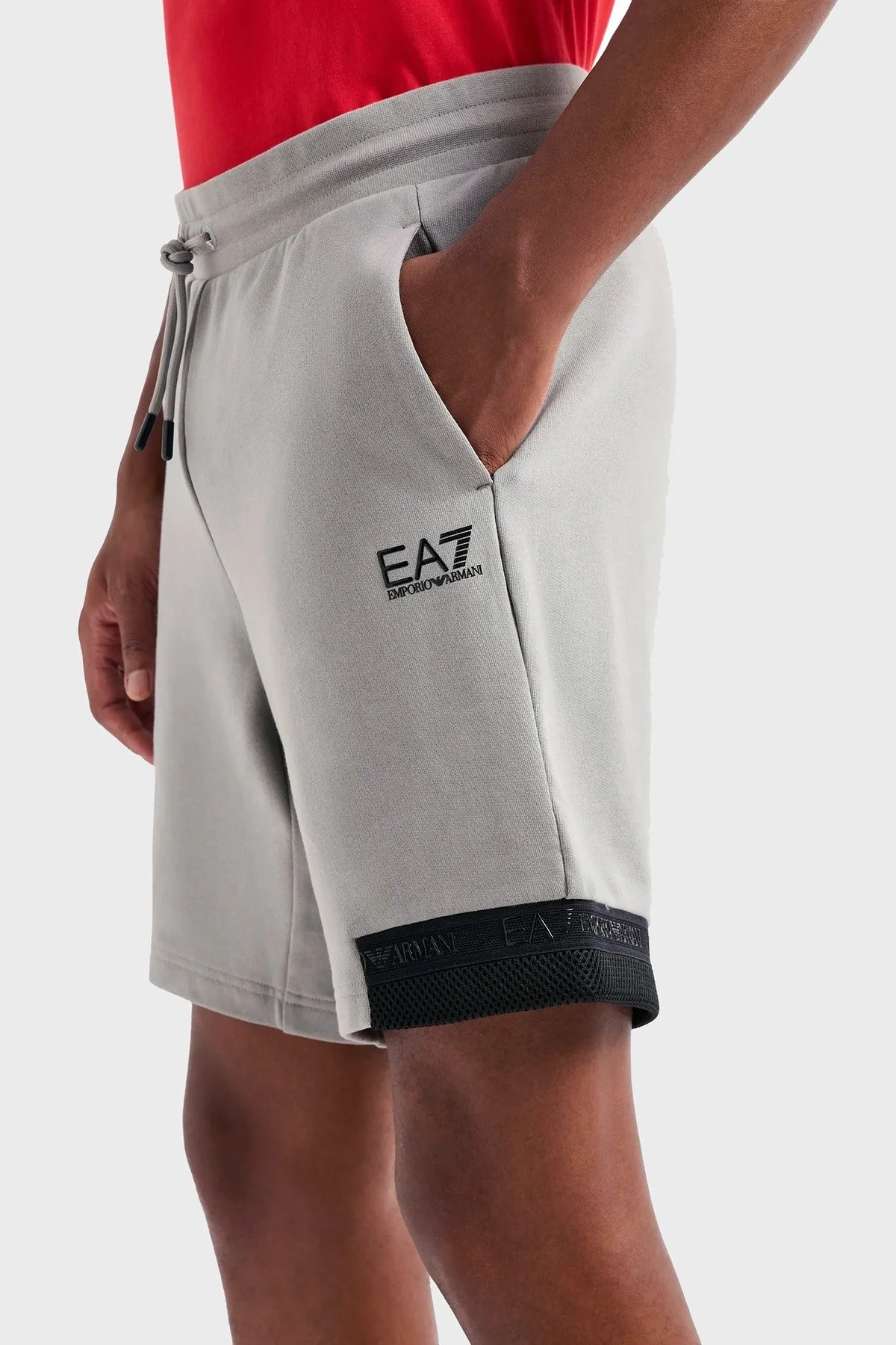 EA7 Pamuklu Regular Fit Cepli Erkek Short 3DPS73 PJEQZ 0923 GRİ - 4