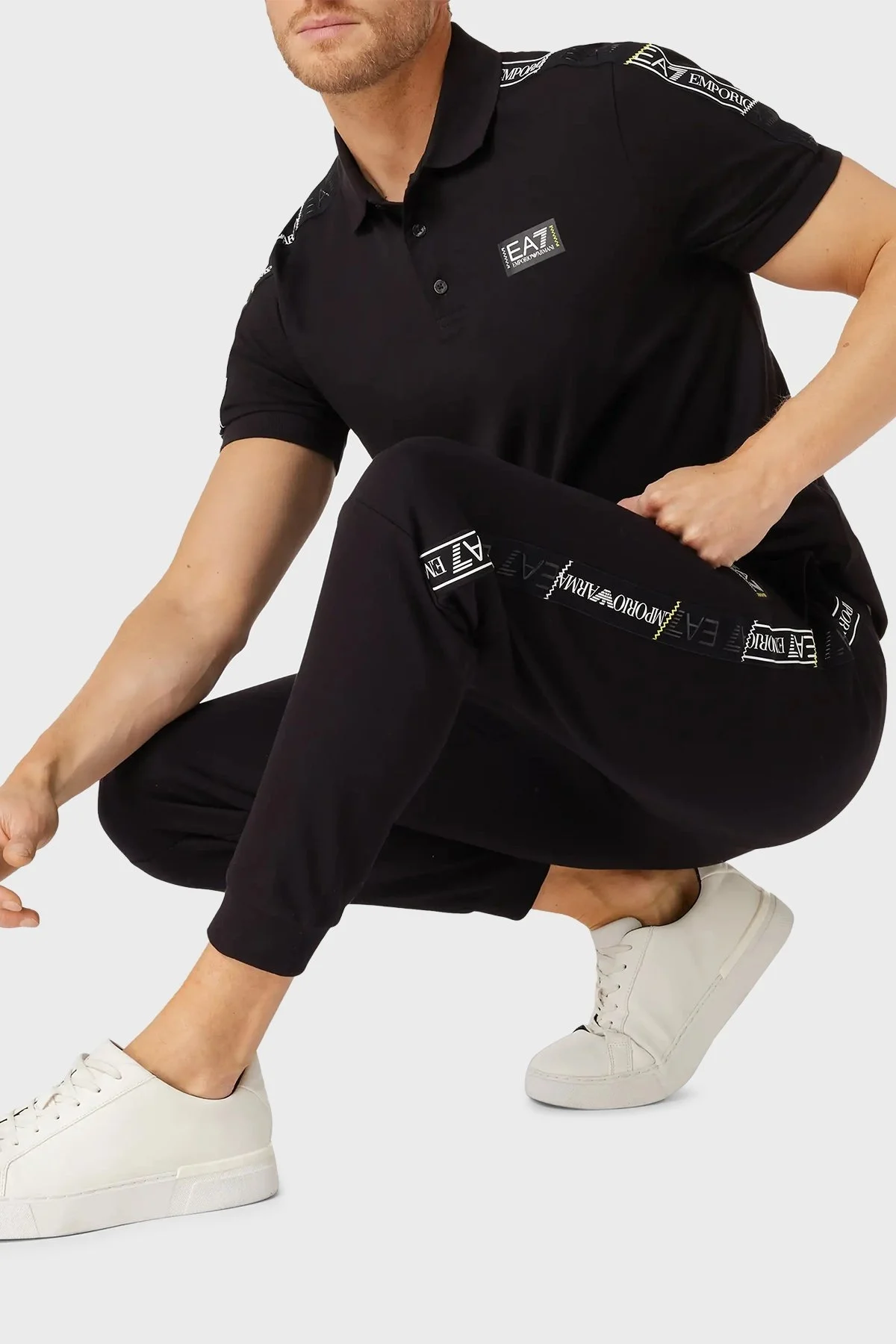 EA7 Pamuklu Regular Fit Cepli Jogger Spor Erkek Pantolon 3RPP58 PJ05Z 1200 SİYAH - 2