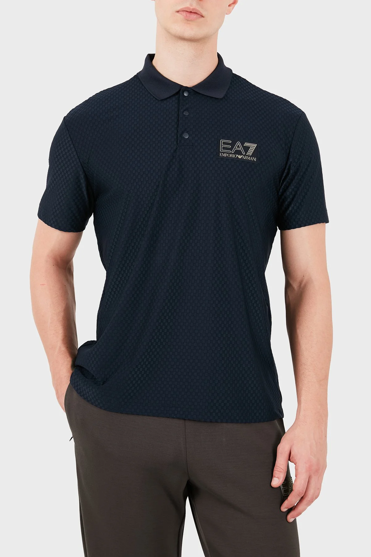 EA7 Pamuklu Regular Fit Düğmeli Erkek Polo 7M002256 AF26529 UB102 Lacivert - 4
