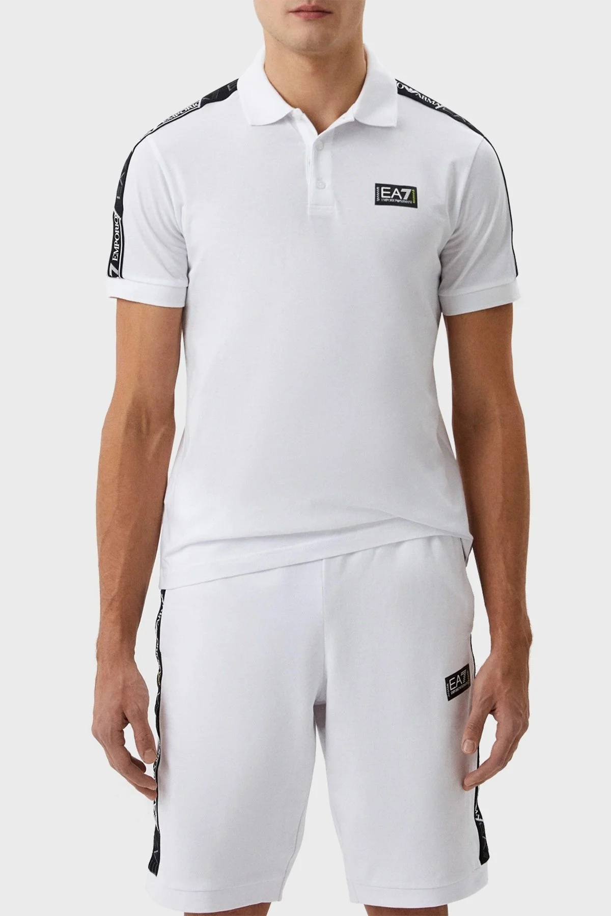 EA7 Pamuklu Regular Fit Düğmeli Erkek Polo T Shirt 3RPF52 PJ02Z 1100 BEYAZ - 1