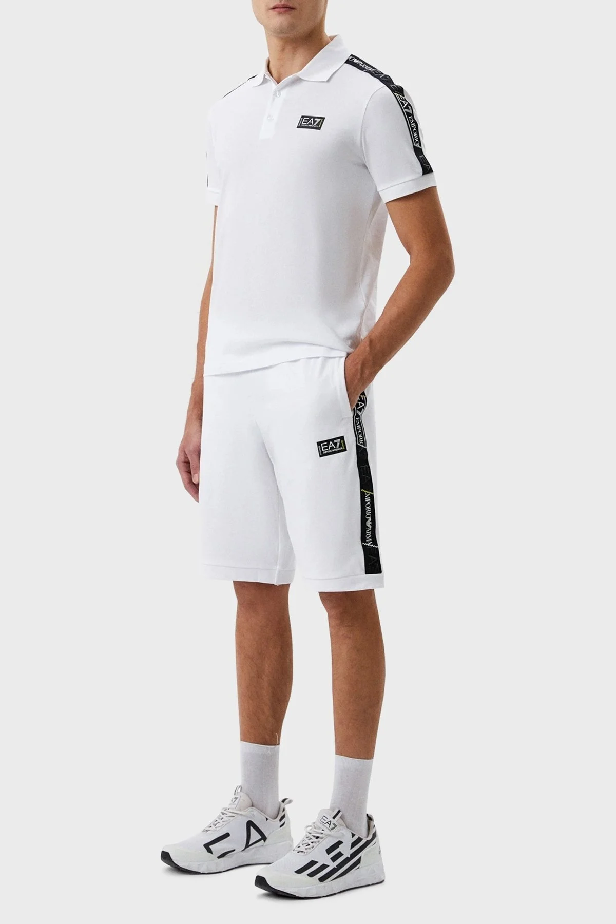 EA7 Pamuklu Regular Fit Düğmeli Erkek Polo T Shirt 3RPF52 PJ02Z 1100 BEYAZ - 2