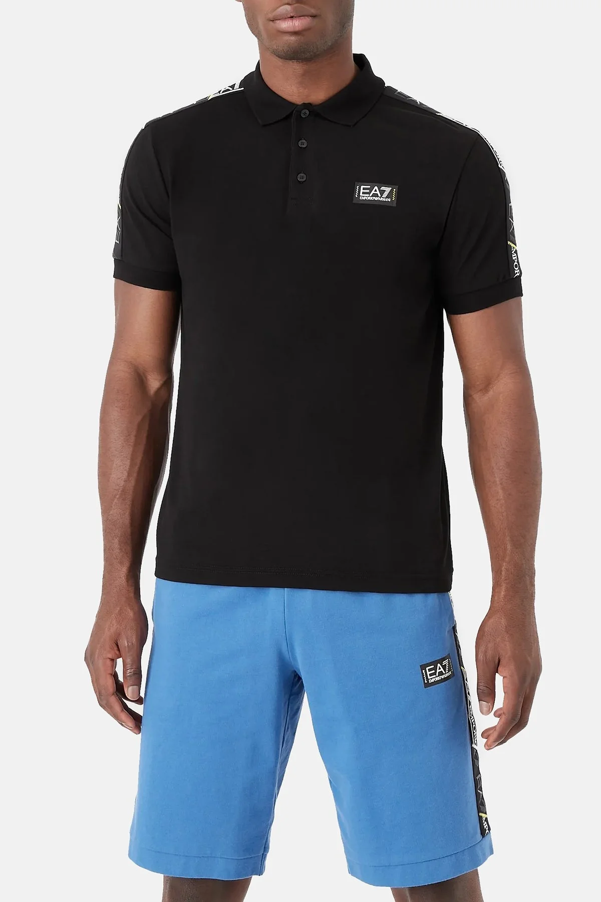 EA7 Pamuklu Regular Fit Düğmeli Erkek Polo T Shirt 3RPF52 PJ02Z 1200 SİYAH - 1