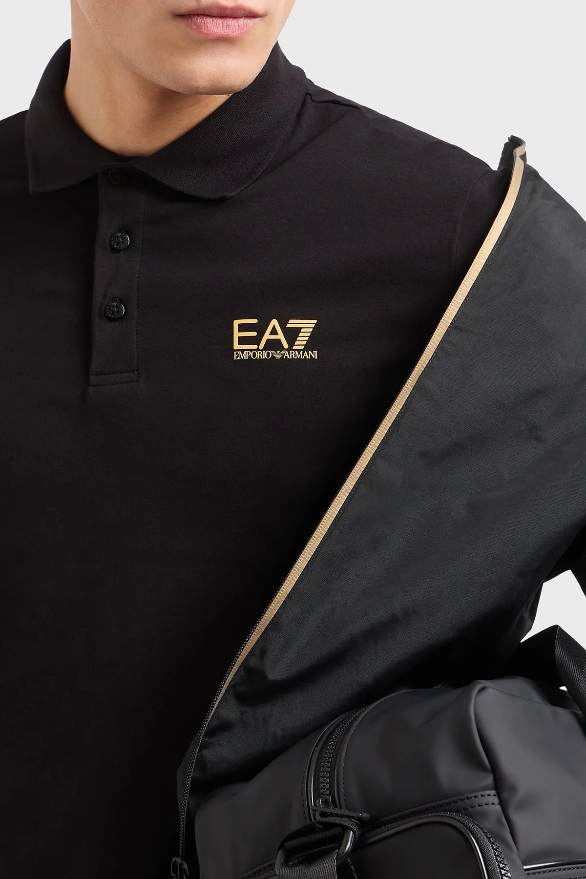 EA7 Pamuklu Regular Fit Düğmeli Erkek Polo Yaka T Shirt 8NPF14 PJVQZ 0208 SİYAH - 9