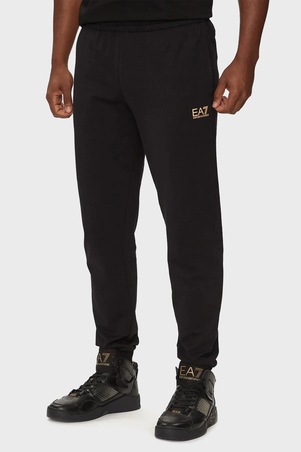 EA7 Pamuklu Regular Fit Erkek Eşofman Takımı 8NPV63 PJVRZ 0208 SİYAH - 3