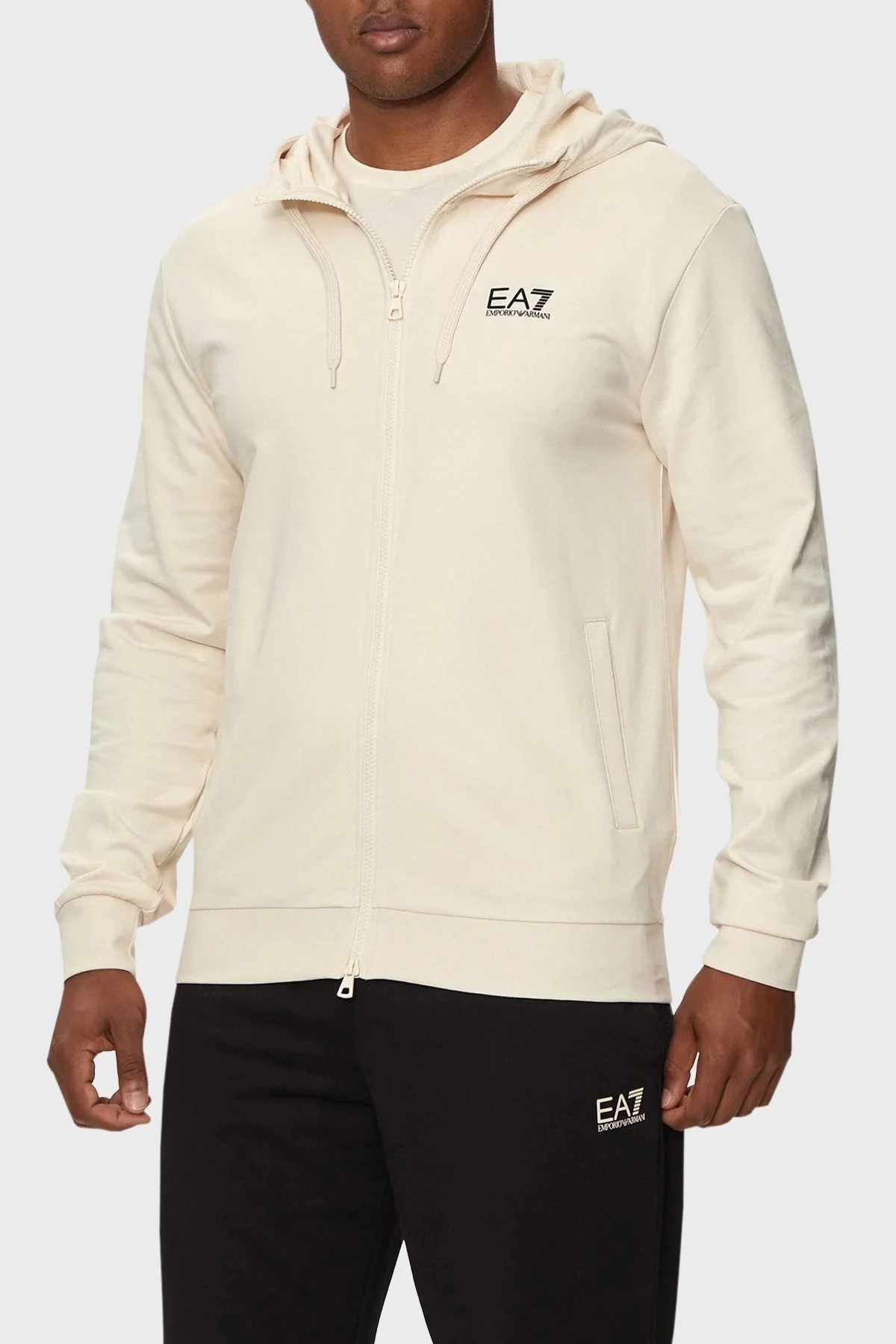 EA7 Pamuklu Regular Fit Erkek Eşofman Takımı 8NPV63 PJVRZ 27BD KUM-SİYAH - 3