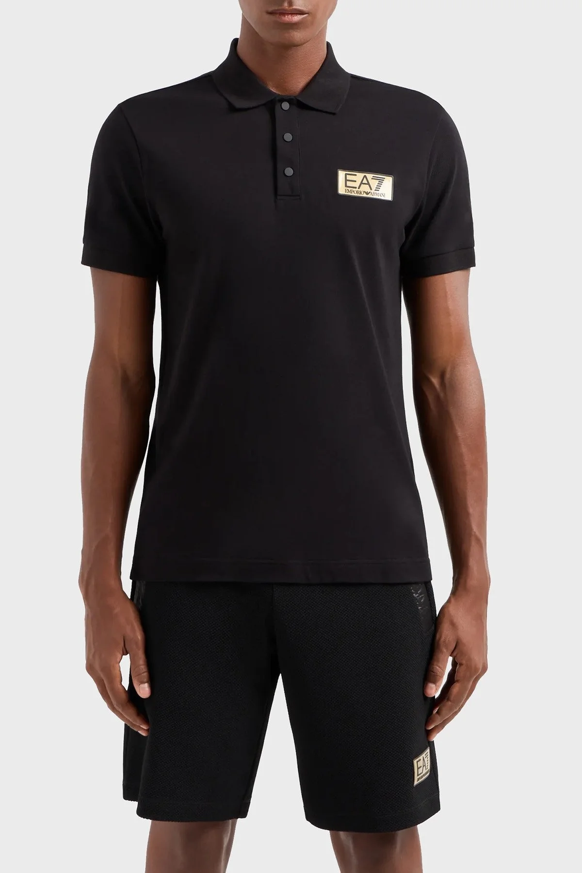 EA7 Pamuklu Regular Fit Erkek Polo Yaka T Shirt 3DPF02 PJ5AZ 1200 SİYAH - 1