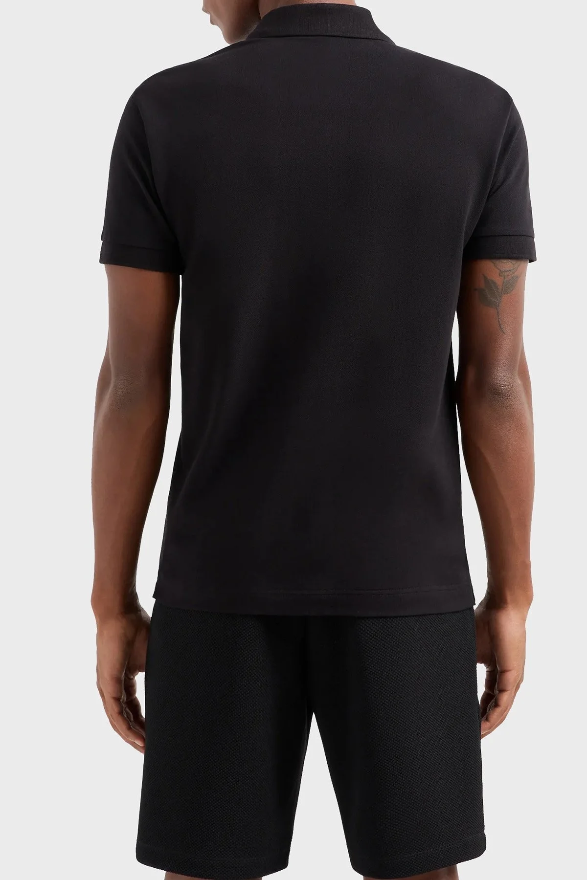 EA7 Pamuklu Regular Fit Erkek Polo Yaka T Shirt 3DPF02 PJ5AZ 1200 SİYAH - 3