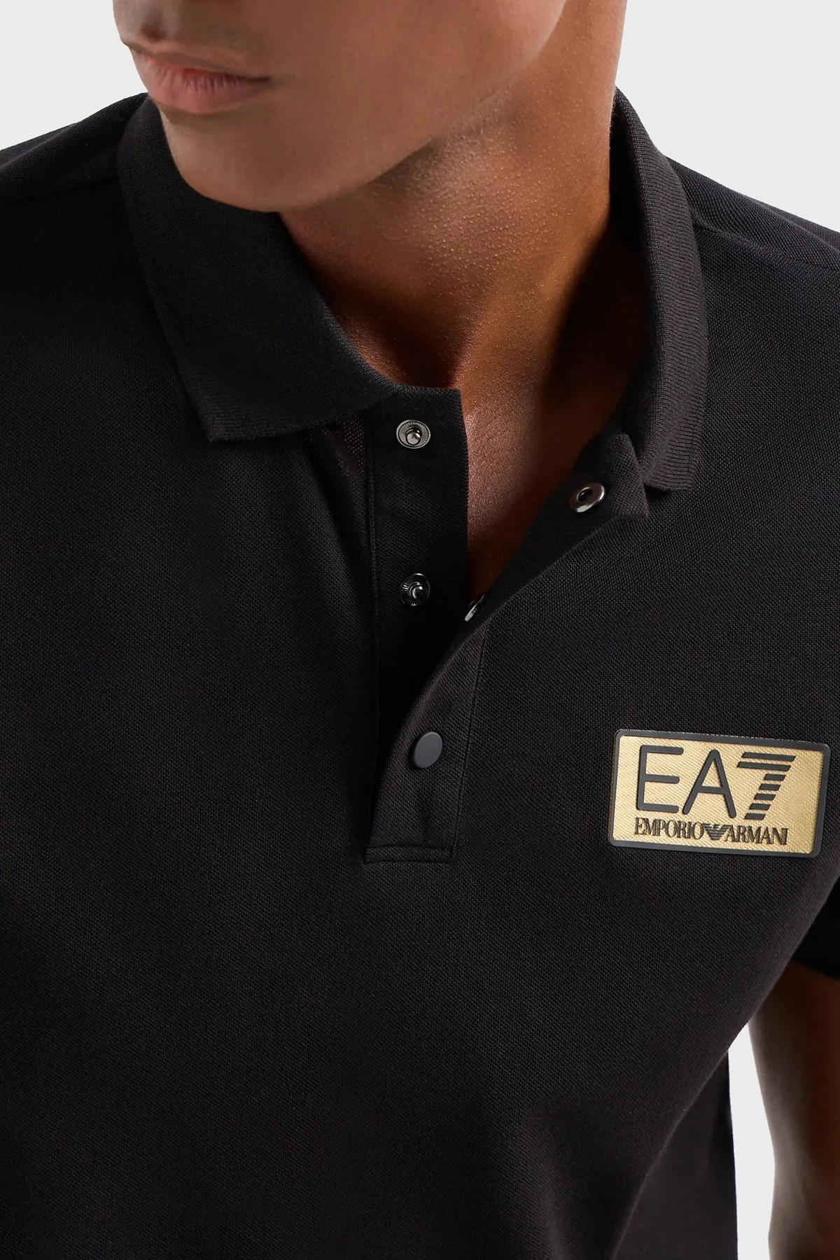 EA7 Pamuklu Regular Fit Erkek Polo Yaka T Shirt 3DPF02 PJ5AZ 1200 SİYAH - 4