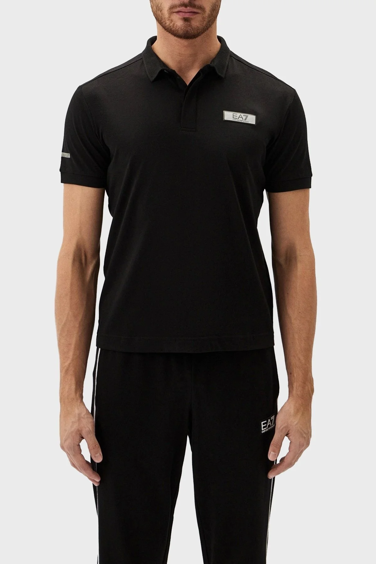 EA7 Pamuklu Regular Fit Erkek Polo Yaka T Shirt 3DPF06 PJUVZ 1200 SİYAH - 5