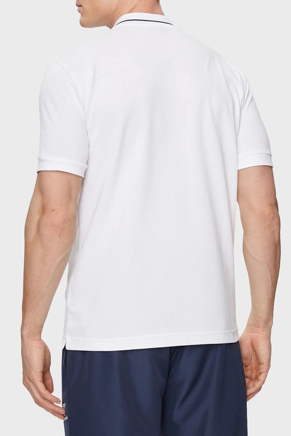 EA7 Pamuklu Regular Fit Erkek Polo Yaka T Shirt 3DPF18 PJ04Z 1100 BEYAZ - 2