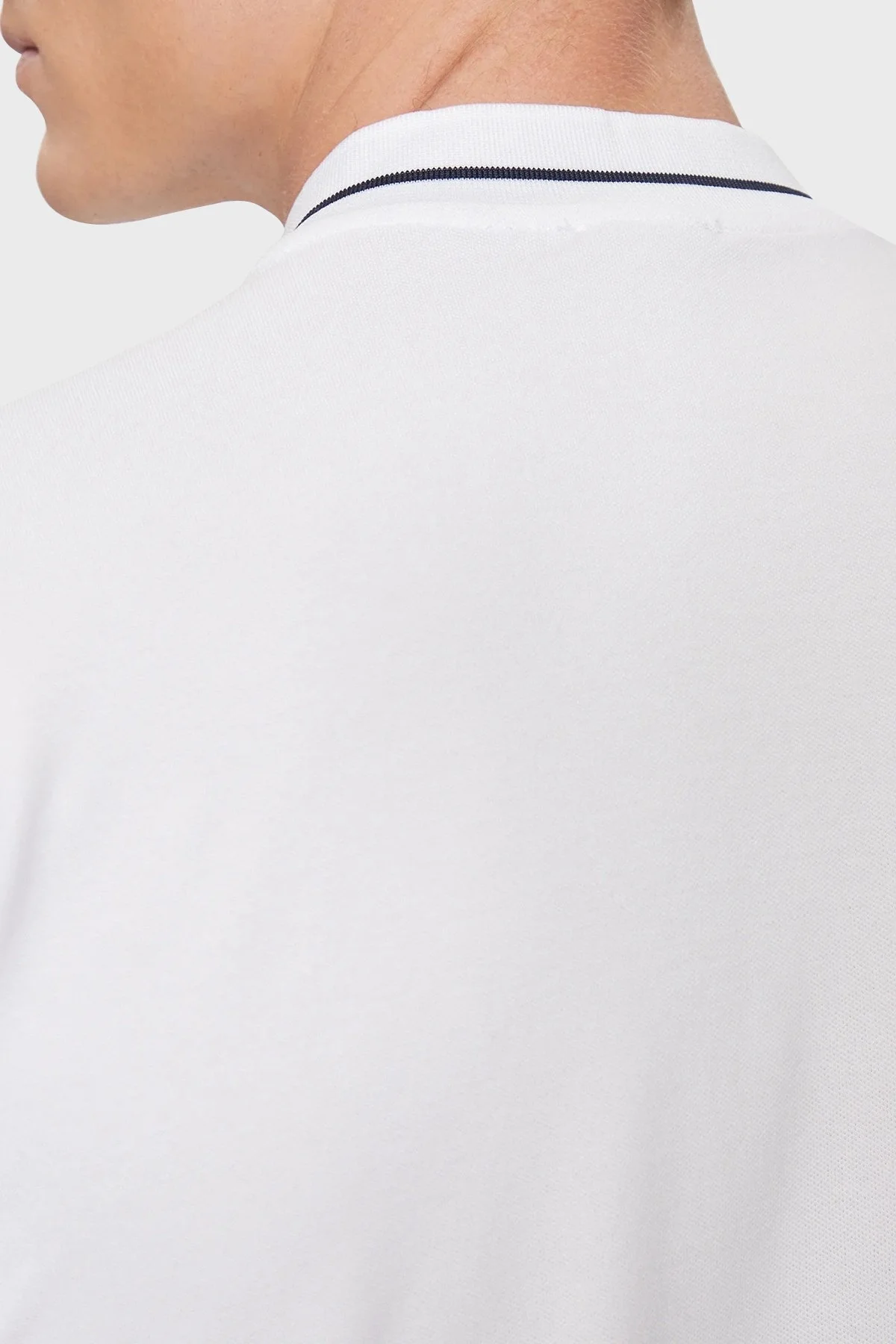 EA7 Pamuklu Regular Fit Erkek Polo Yaka T Shirt 3DPF18 PJ04Z 1100 BEYAZ - 5