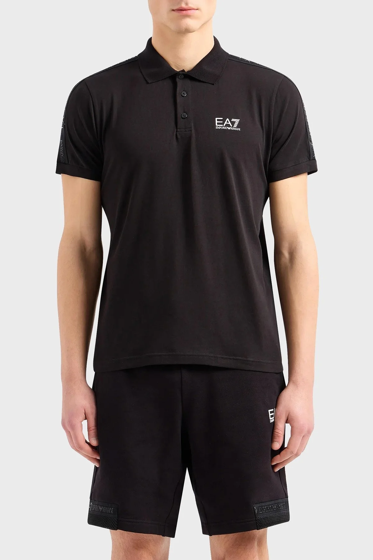 EA7 Pamuklu Regular Fit Erkek Polo Yaka T Shirt 3DPF23 PJ02Z 0200 SİYAH - 1