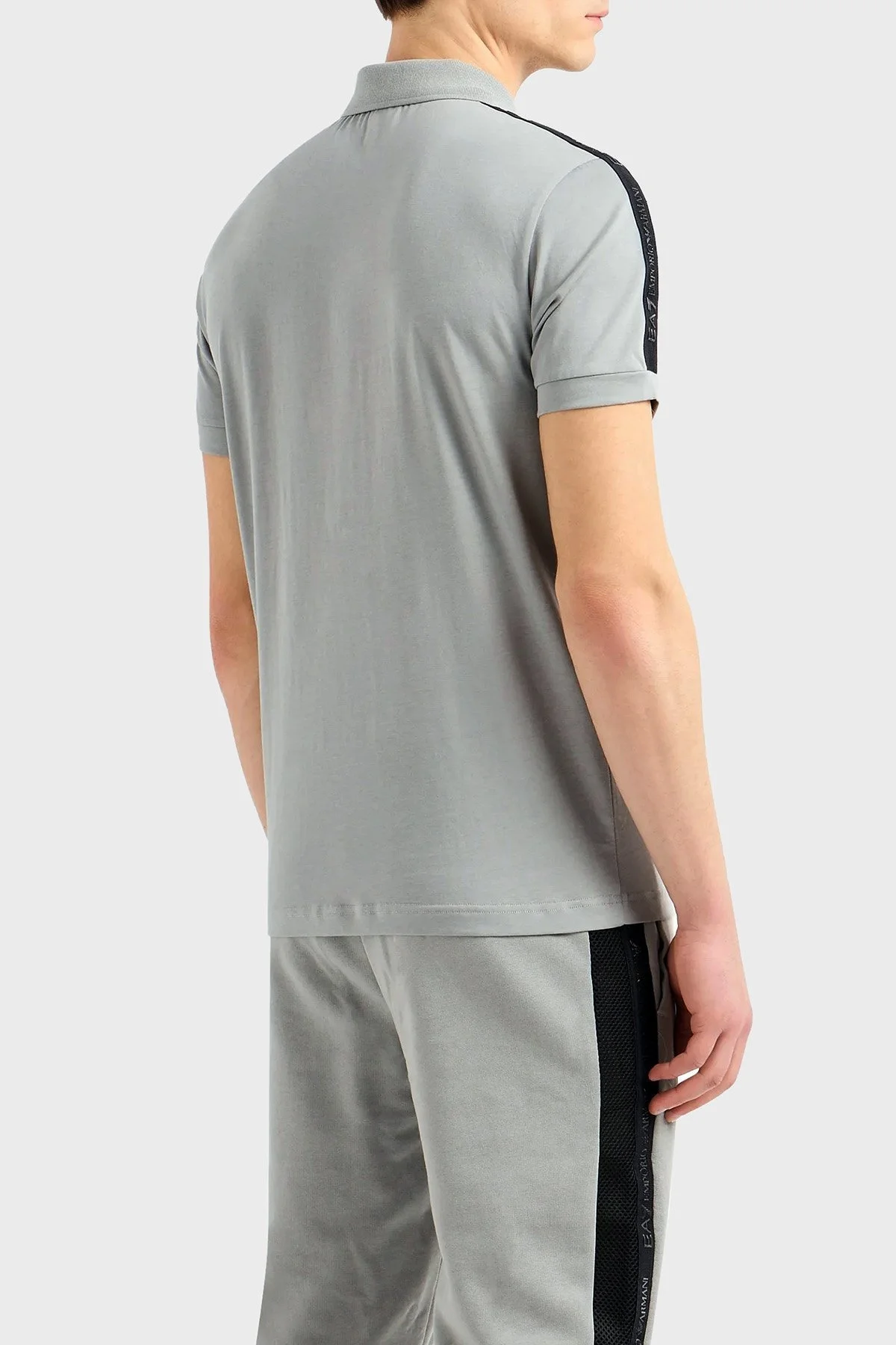 EA7 Pamuklu Regular Fit Erkek Polo Yaka T Shirt 3DPF23 PJ02Z 0923 GRİ - 3