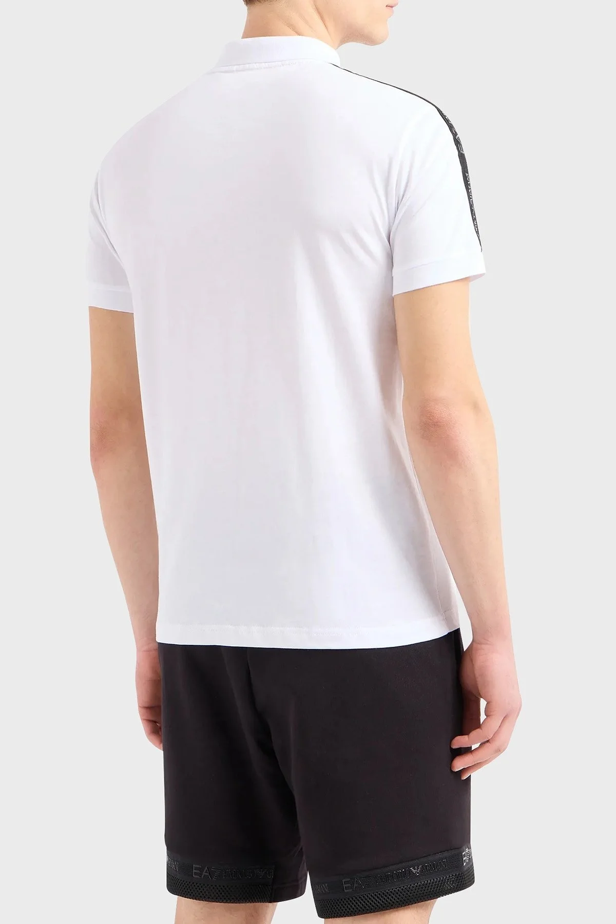 EA7 Pamuklu Regular Fit Erkek Polo Yaka T Shirt 3DPF23 PJ02Z 1100 BEYAZ - 2
