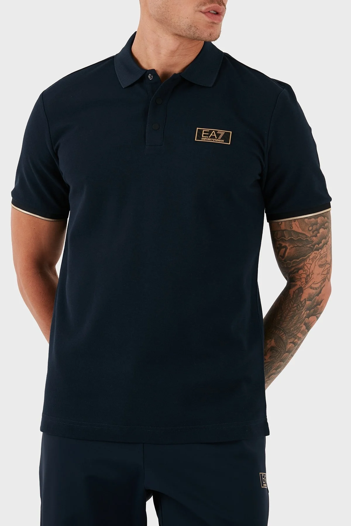 EA7 Pamuklu Regular Fit Erkek Polo Yaka T Shirt 7M000022 AF10342 UB102 LACİVERT - 7