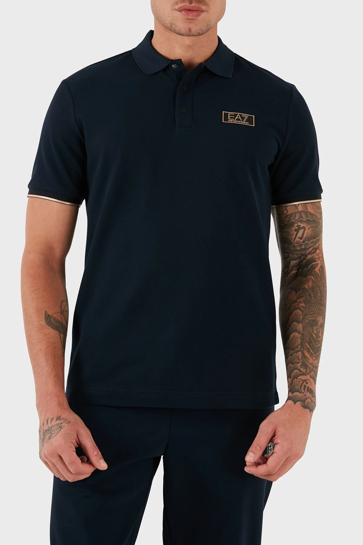 EA7 Pamuklu Regular Fit Erkek Polo Yaka T Shirt 7M000022 AF10342 UB102 LACİVERT - 8
