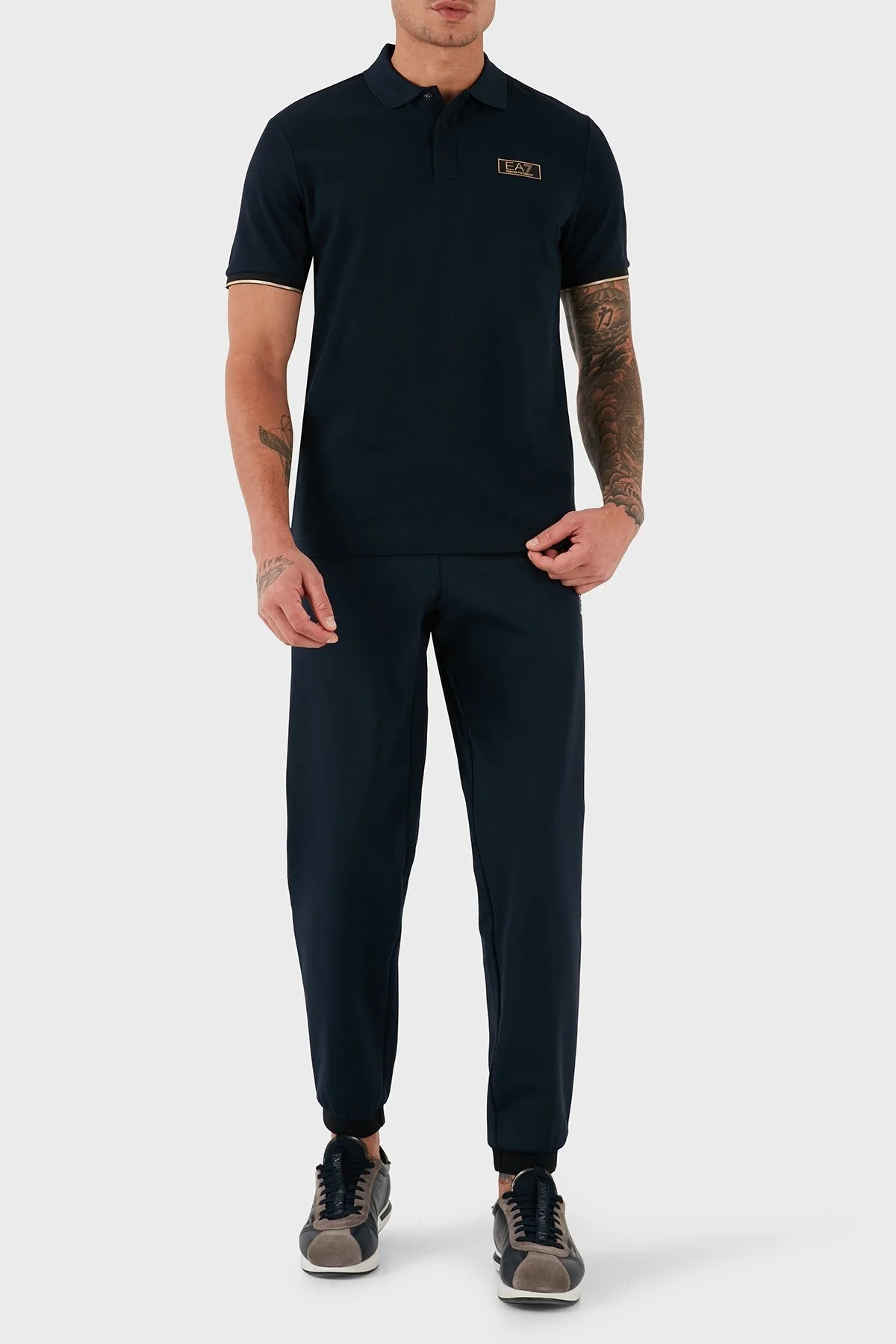 EA7 Pamuklu Regular Fit Erkek Polo Yaka T Shirt 7M000022 AF10342 UB102 LACİVERT - 10