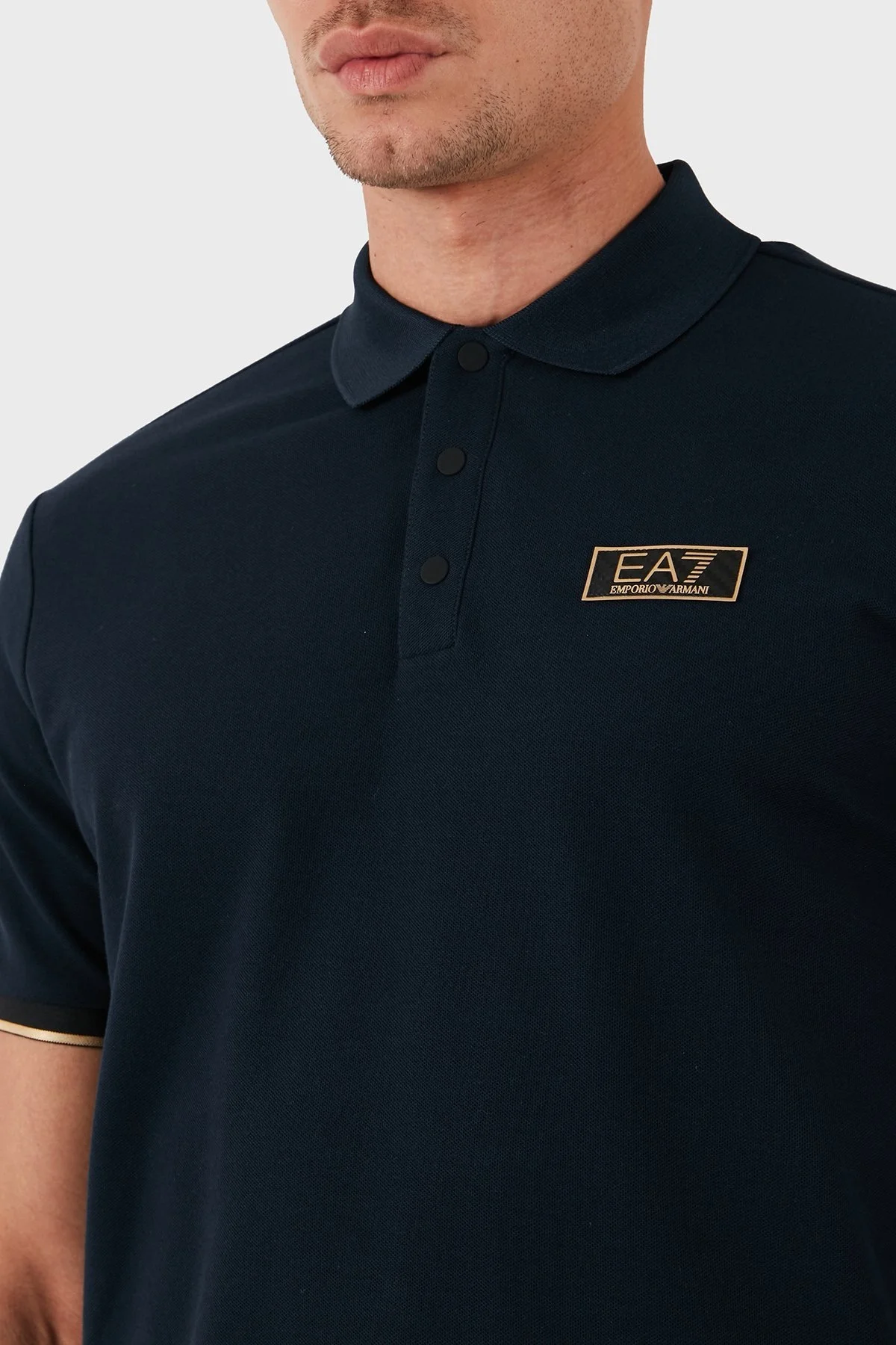 EA7 Pamuklu Regular Fit Erkek Polo Yaka T Shirt 7M000022 AF10342 UB102 LACİVERT - 11