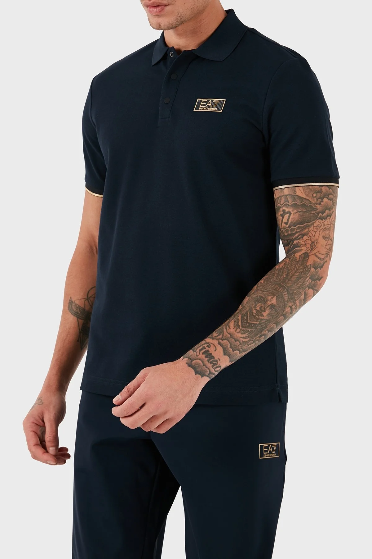 EA7 Pamuklu Regular Fit Erkek Polo Yaka T Shirt 7M000022 AF10342 UB102 LACİVERT - 13