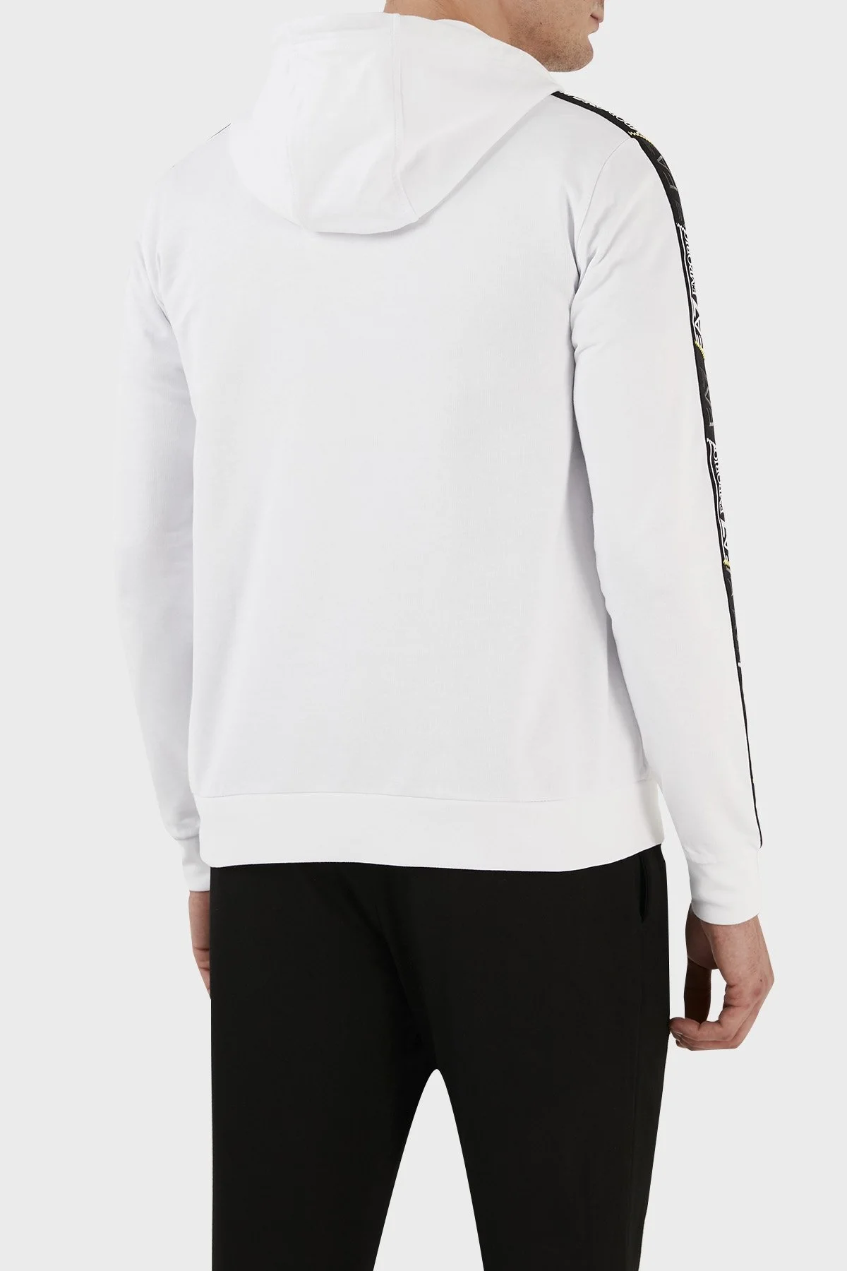 EA7 Pamuklu Regular Fit Fermuarlı Kapüşonlu Erkek Sweat 3RPM09 PJ05Z 1100 BEYAZ - 6