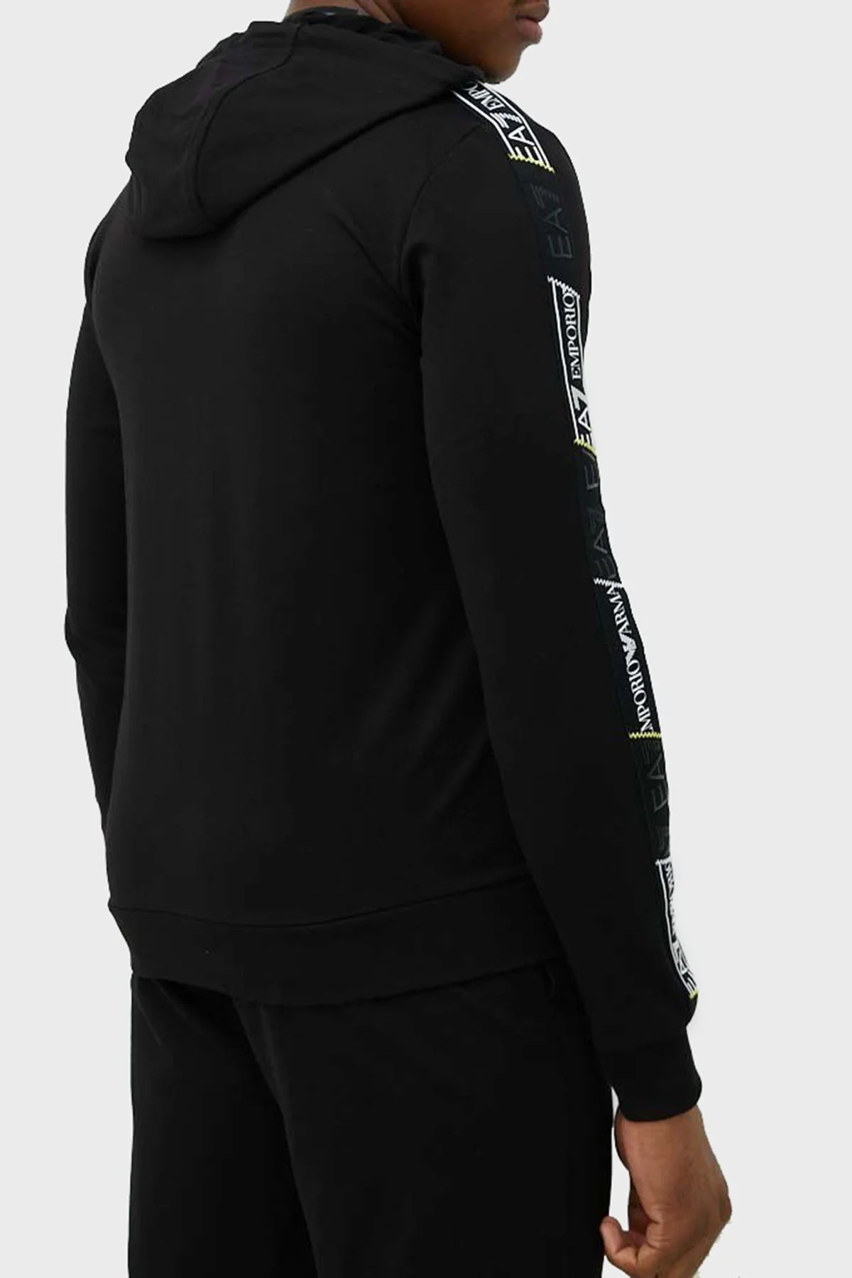EA7 Pamuklu Regular Fit Fermuarlı Kapüşonlu Erkek Sweat 3RPM09 PJ05Z 1200 SİYAH - 2