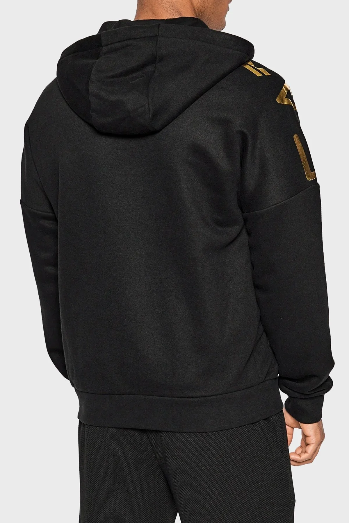 EA7 Pamuklu Regular Fit Fermuarlı Kapüşonlu Erkek Sweat 6LPM56 PJHLZ 1200 SİYAH - 3