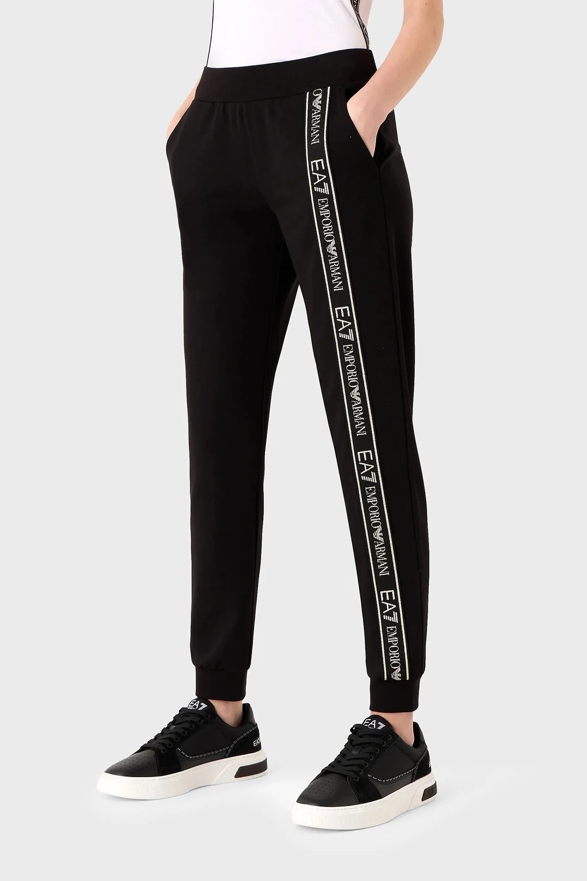 EA7 Pamuklu Regular Fit Jogger Spor Bayan Pantolon 6RTP66 TJKWZ 1200 SİYAH - 1