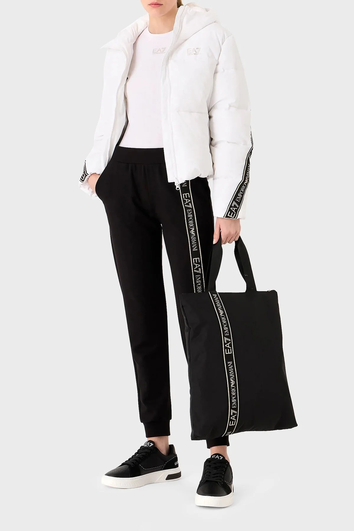 EA7 Pamuklu Regular Fit Jogger Spor Bayan Pantolon 6RTP66 TJKWZ 1200 SİYAH - 2