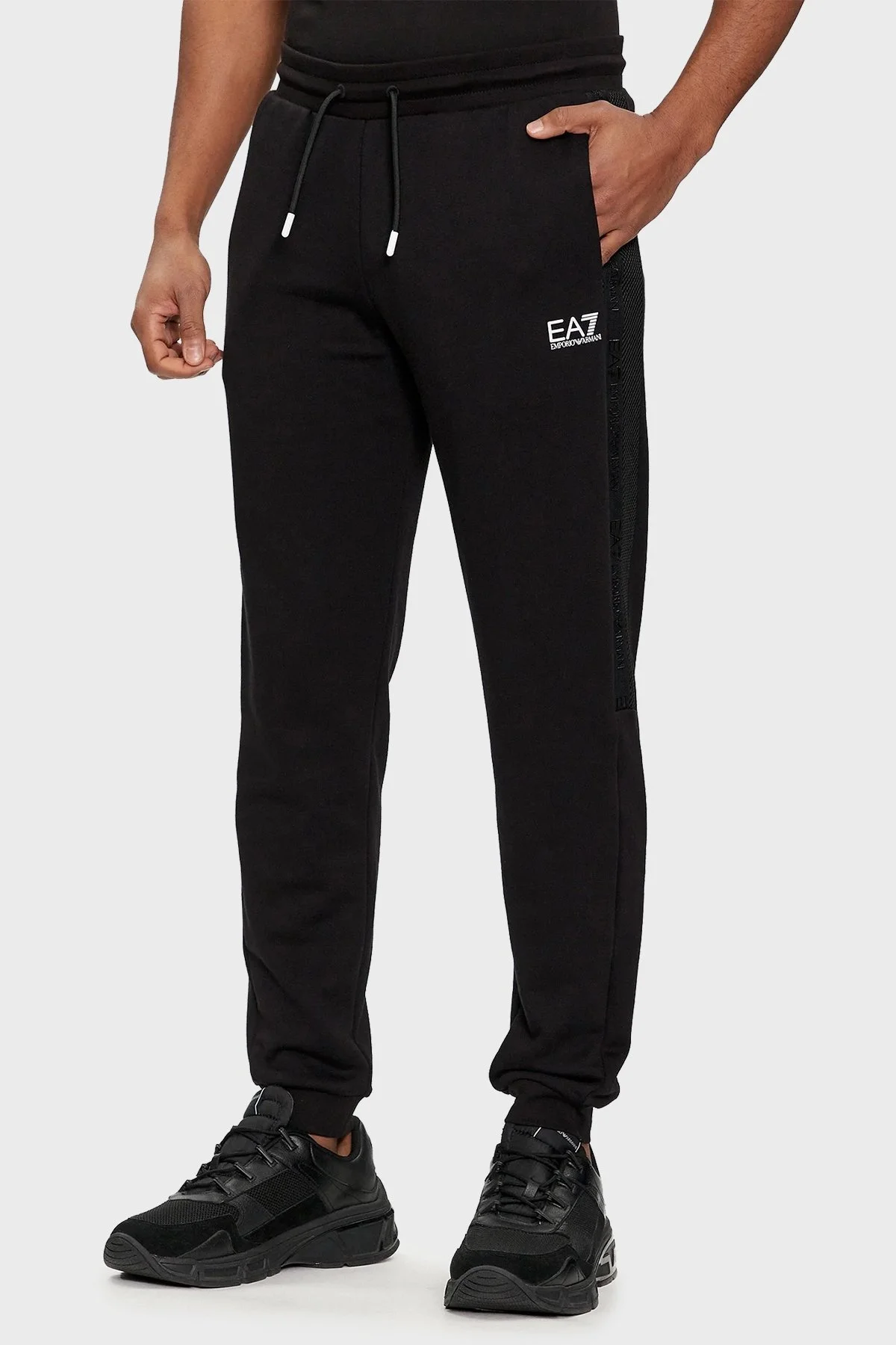 EA7 Pamuklu Regular Fit Jogger Spor Erkek Pantolon 3DPP76 PJEQZ 0200 SİYAH - 1