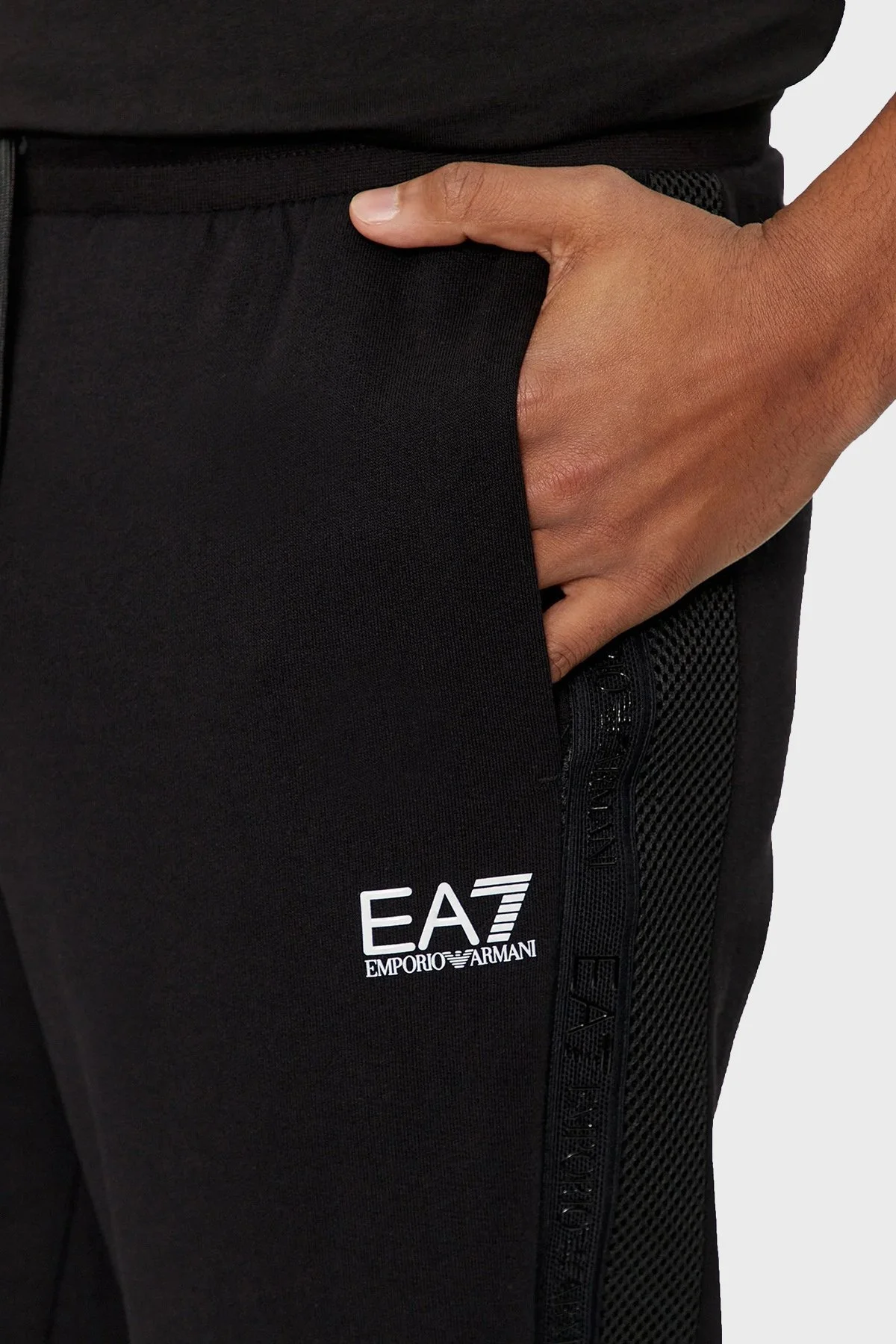 EA7 Pamuklu Regular Fit Jogger Spor Erkek Pantolon 3DPP76 PJEQZ 0200 SİYAH - 4