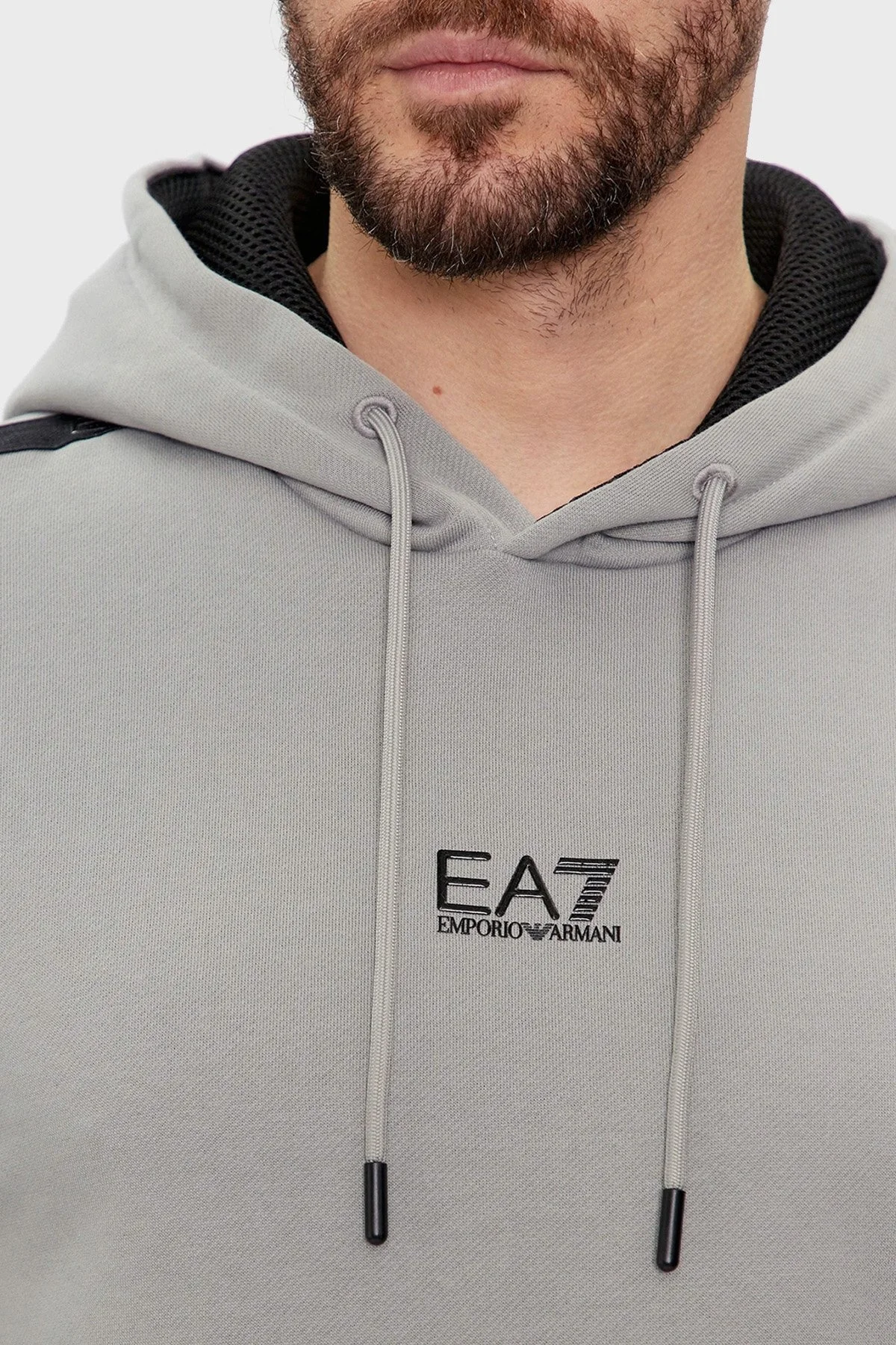EA7 Pamuklu Regular Fit Kapüşolu Erkek Sweat 3DPM59 PJ07Z 1923 GRİ - 4