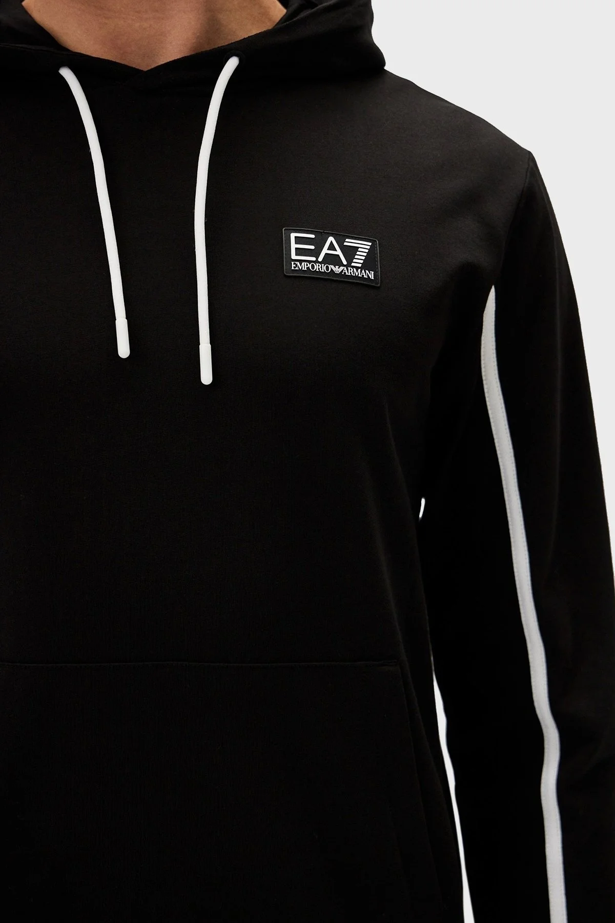 EA7 Pamuklu Regular Fit Kapüşonlu Erkek Sweat 3DPM38 PJMHZ 1200 SİYAH - 3