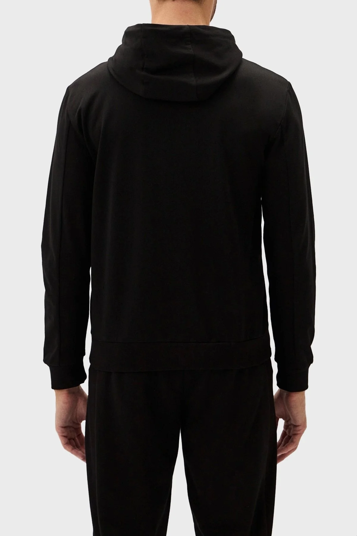 EA7 Pamuklu Regular Fit Kapüşonlu Erkek Sweat 3DPM38 PJMHZ 1200 SİYAH - 4