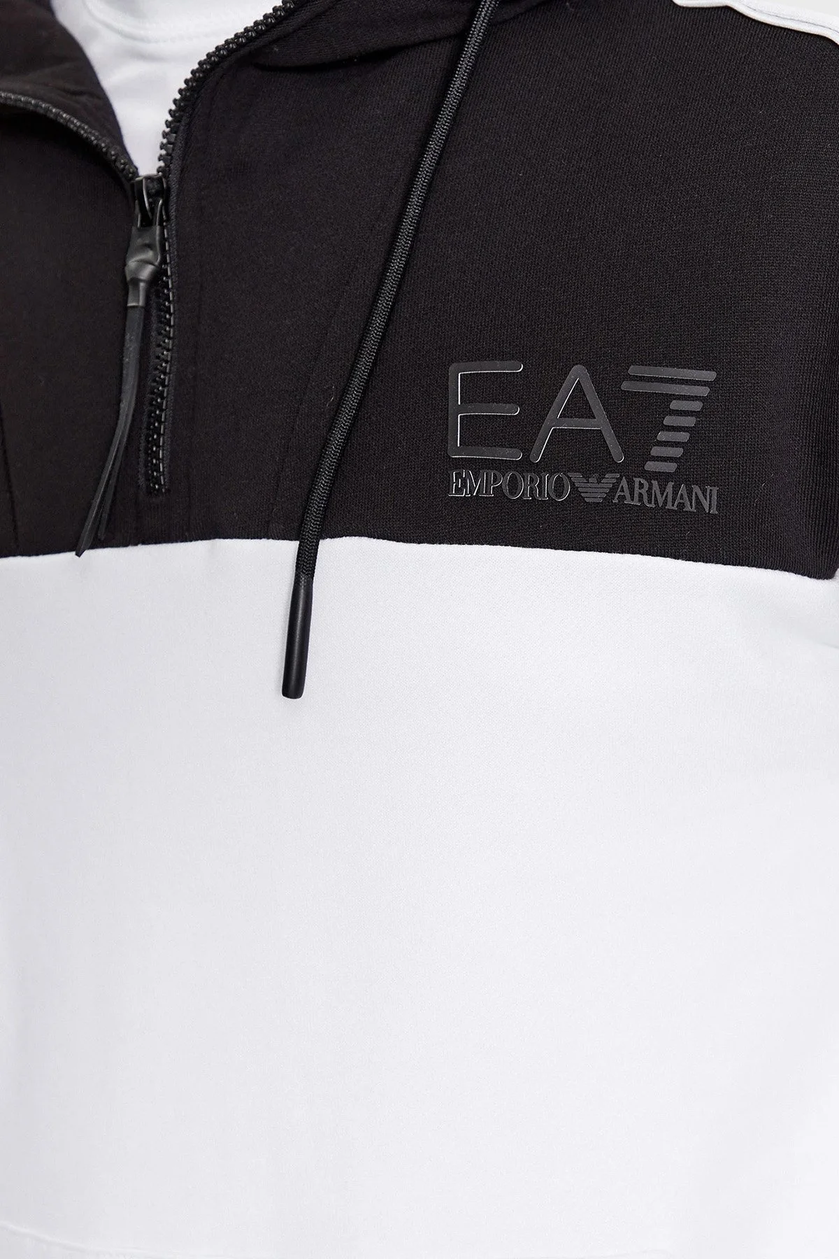EA7 Pamuklu Regular Fit Kapüşonlu Erkek Sweat 6RPM30 PJ07Z 1100 BEYAZ - 4