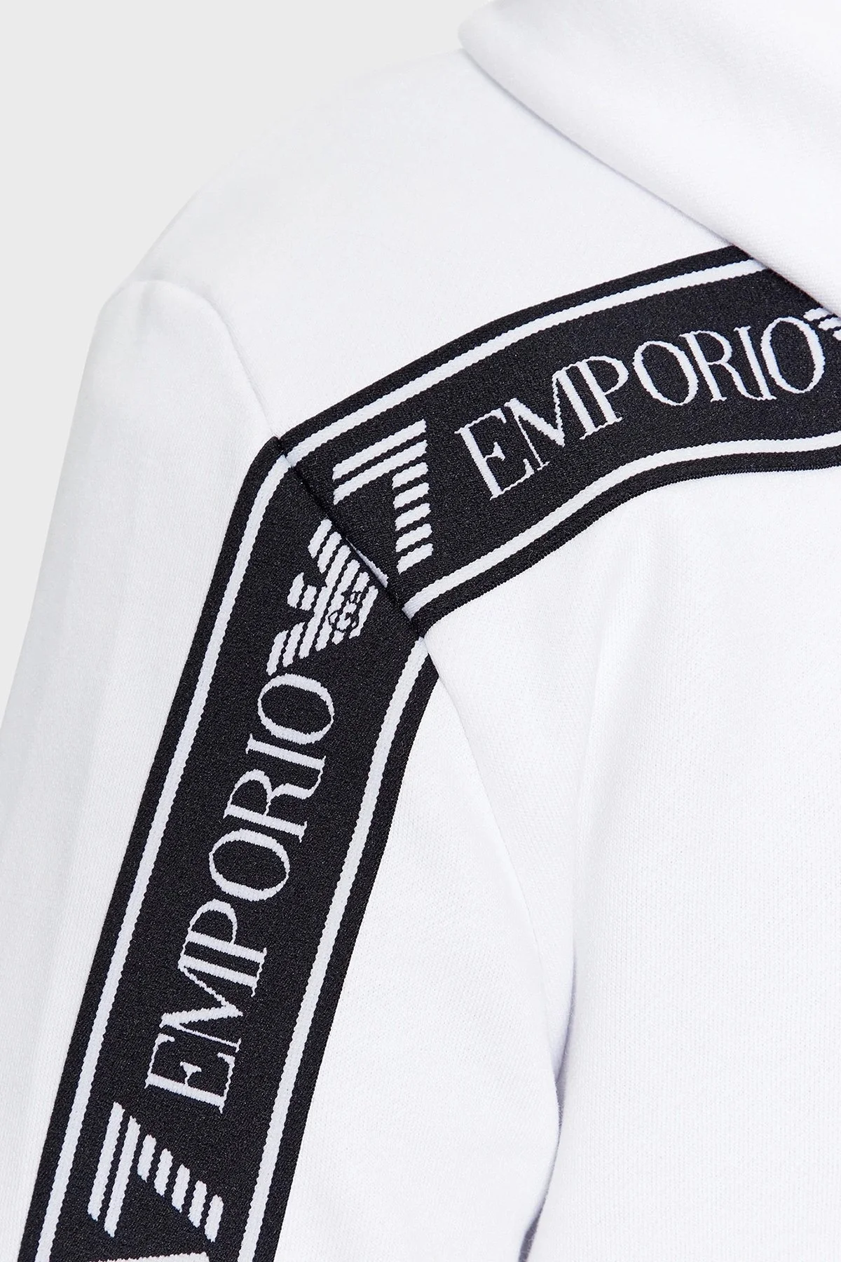 EA7 Pamuklu Regular Fit Kapüşonlu Erkek Sweat 6RPM81 PJ07Z 1100 BEYAZ - 4