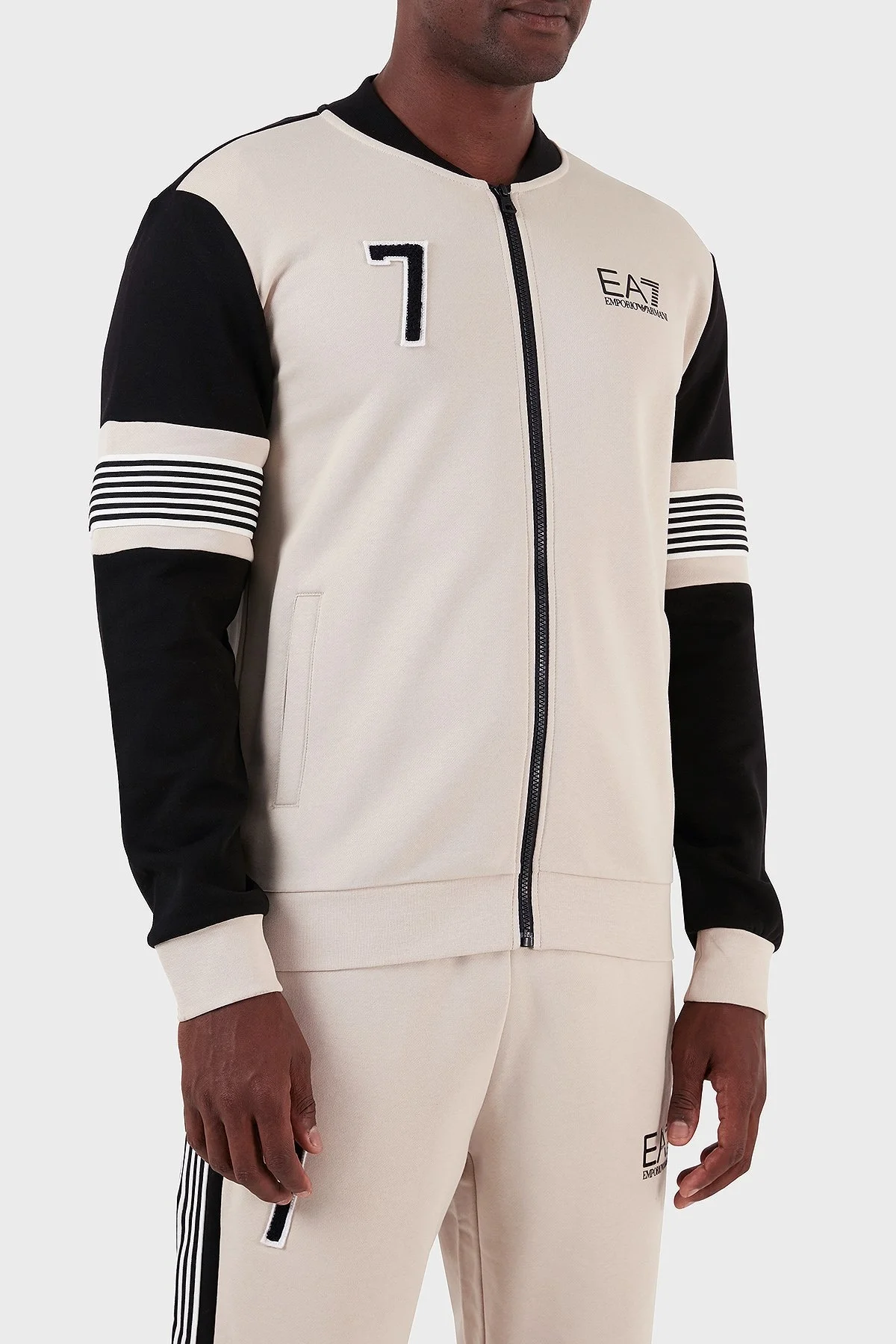 EA7 Pamuklu Regular Fit Kolej Yaka Erkek Sweat 6RPM57 PJ07Z 1716 BEJ - 6