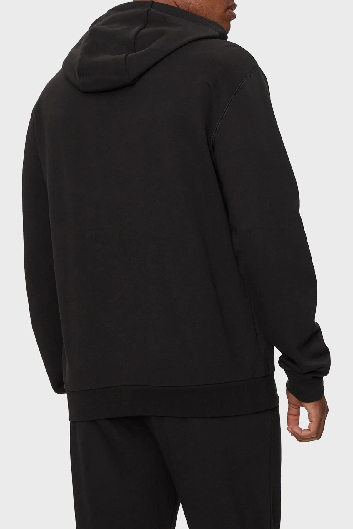 EA7 Pamuklu Regular Fit Logolu Kapüşonlu Erkek Sweat 6DPM16 PJSHZ 1200 SİYAH - 7