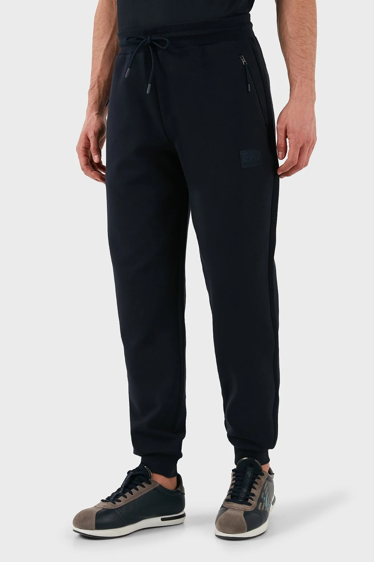 EA7 Pamuklu Regular Fit Normal Bel Ribanalı Paça Jogger Erkek Pantolon 7M000097 AF12116 UB102 LACİVERT - 4