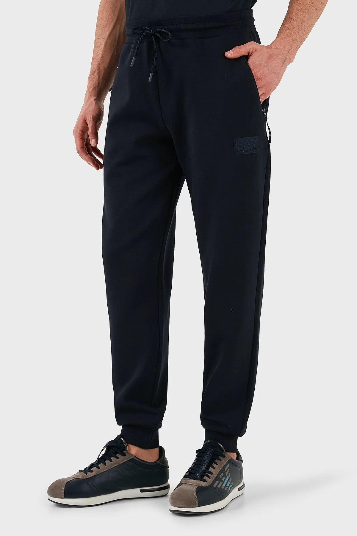 EA7 Pamuklu Regular Fit Normal Bel Ribanalı Paça Jogger Erkek Pantolon 7M000097 AF12116 UB102 LACİVERT - 5