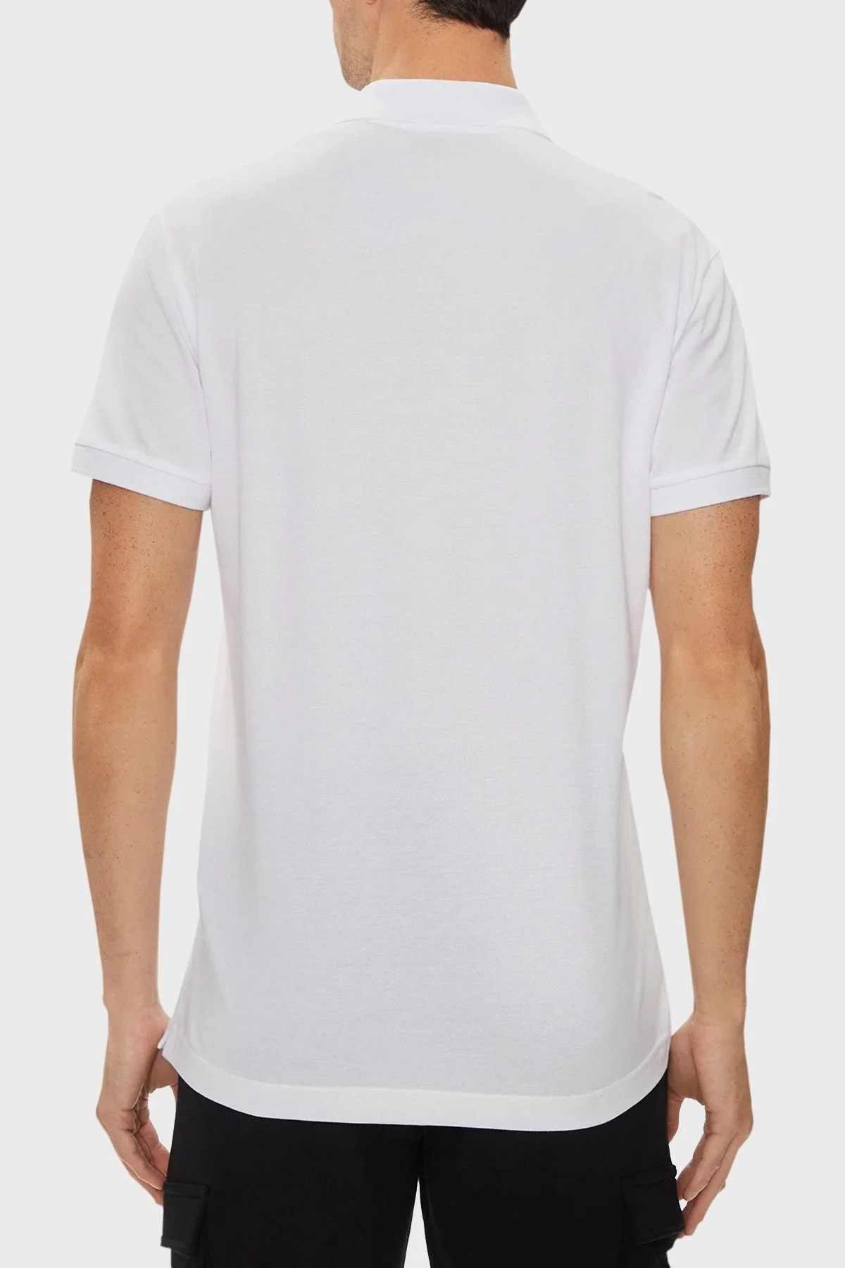 EA7 Pamuklu Regular Fit Polo Yaka Erkek T Shirt 3DPF02 PJ5AZ 1100 BEYAZ - 4