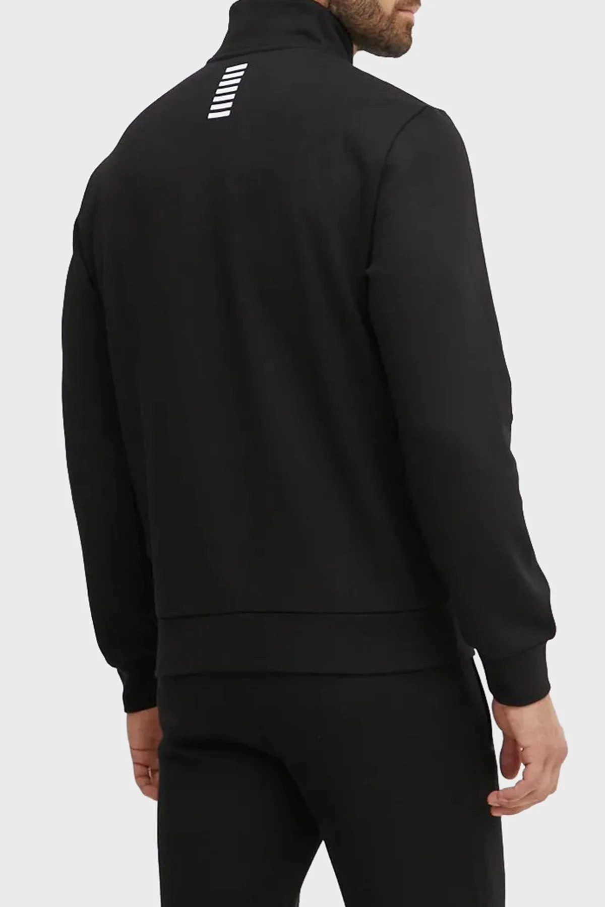 EA7 Pamuklu Regular Fit Yarım Fermuarlı Dik Yaka Erkek Sweat 8NPM35 PJVTZ 1200 SİYAH - 2